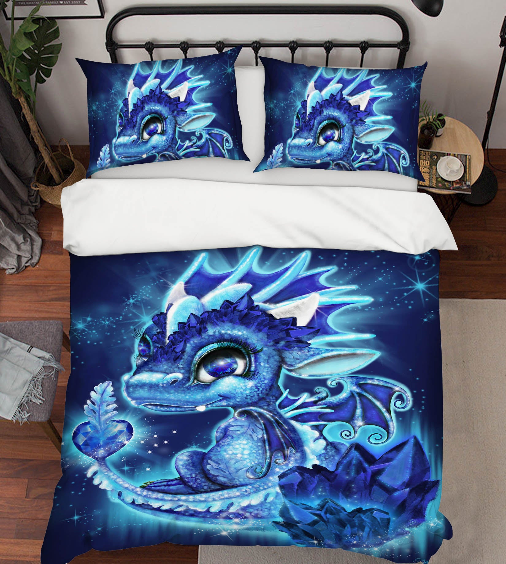 3D Blue Purple Dragon 8607 Sheena Pike Bedding Bed Pillowcases Quilt Cover Duvet Cover