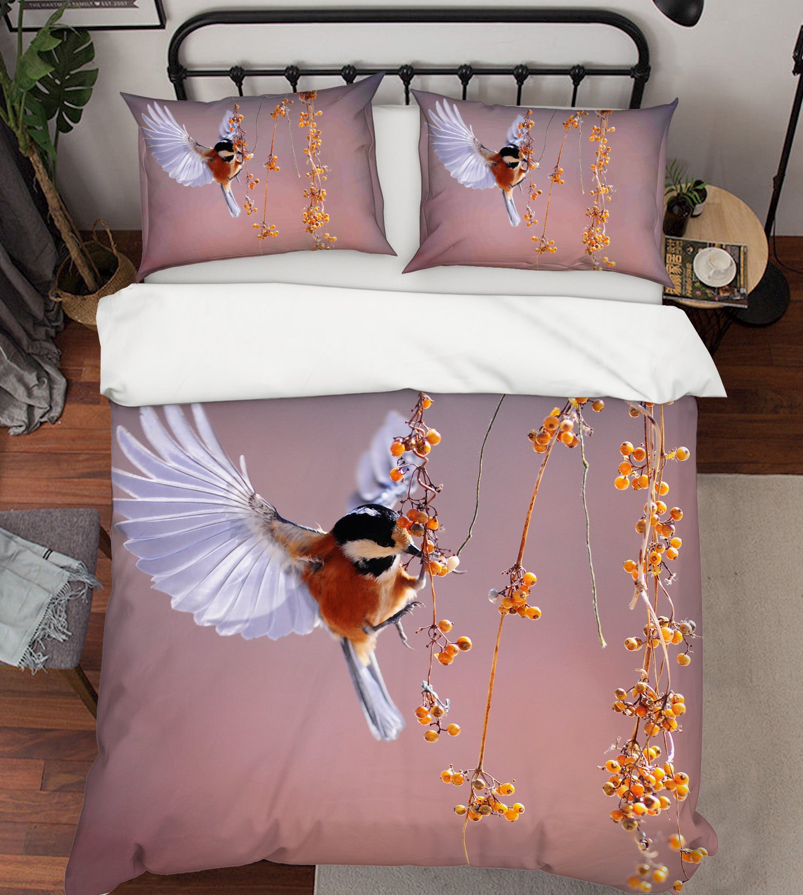 3D Kingfisher Leaf 023 Bed Pillowcases Quilt