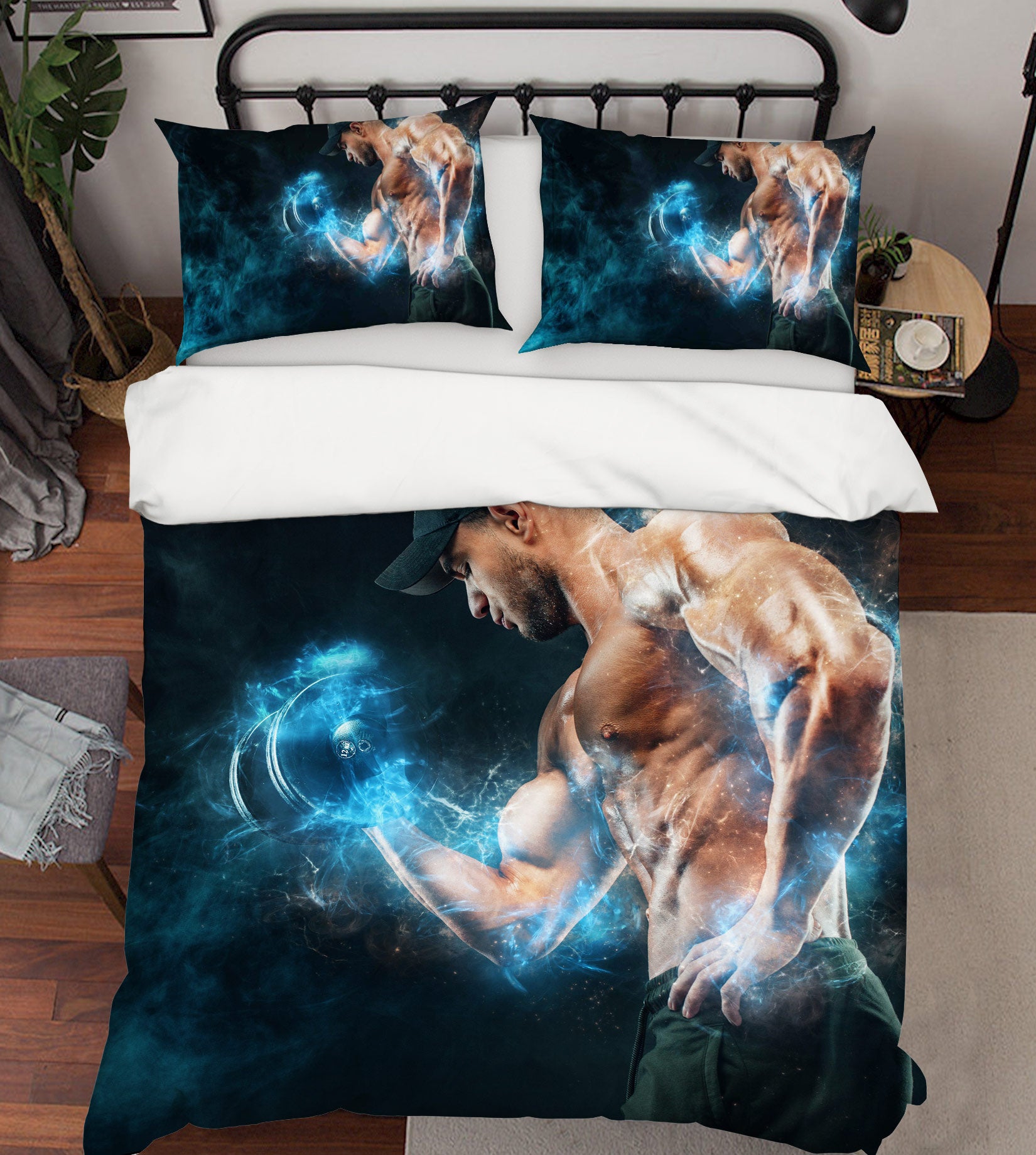 3D Lift Dumbbells 14188 Bed Pillowcases Quilt