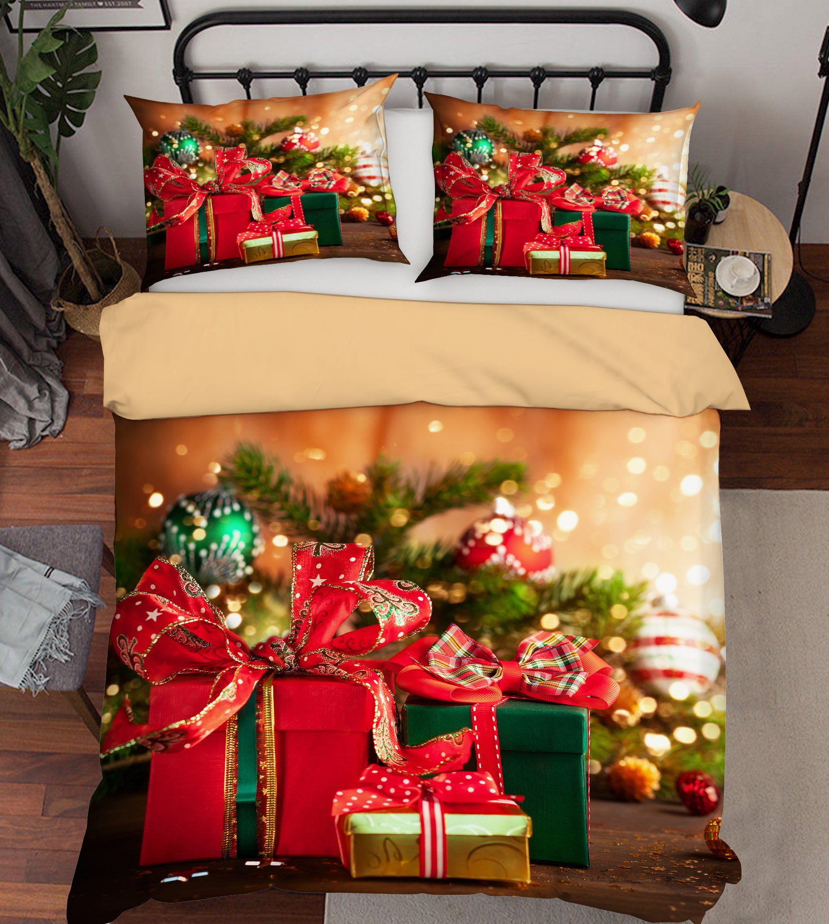 3D Gift Box 51037 Christmas Quilt Duvet Cover Xmas Bed Pillowcases
