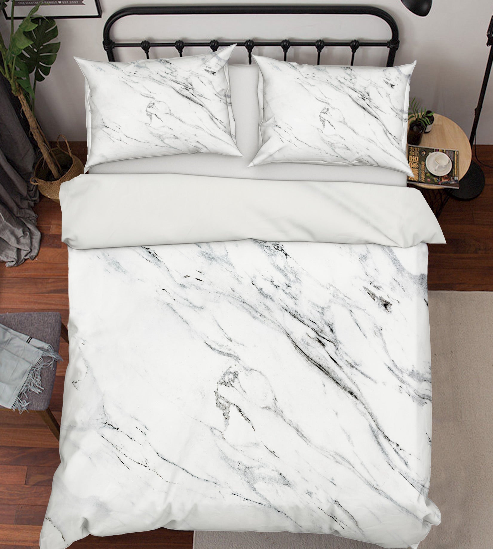 3D White Marble 59187 Bed Pillowcases Quilt
