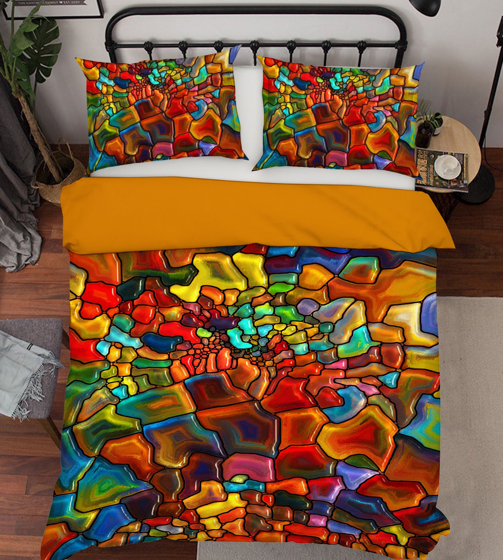 3D Color Block 13186 Bed Pillowcases Quilt