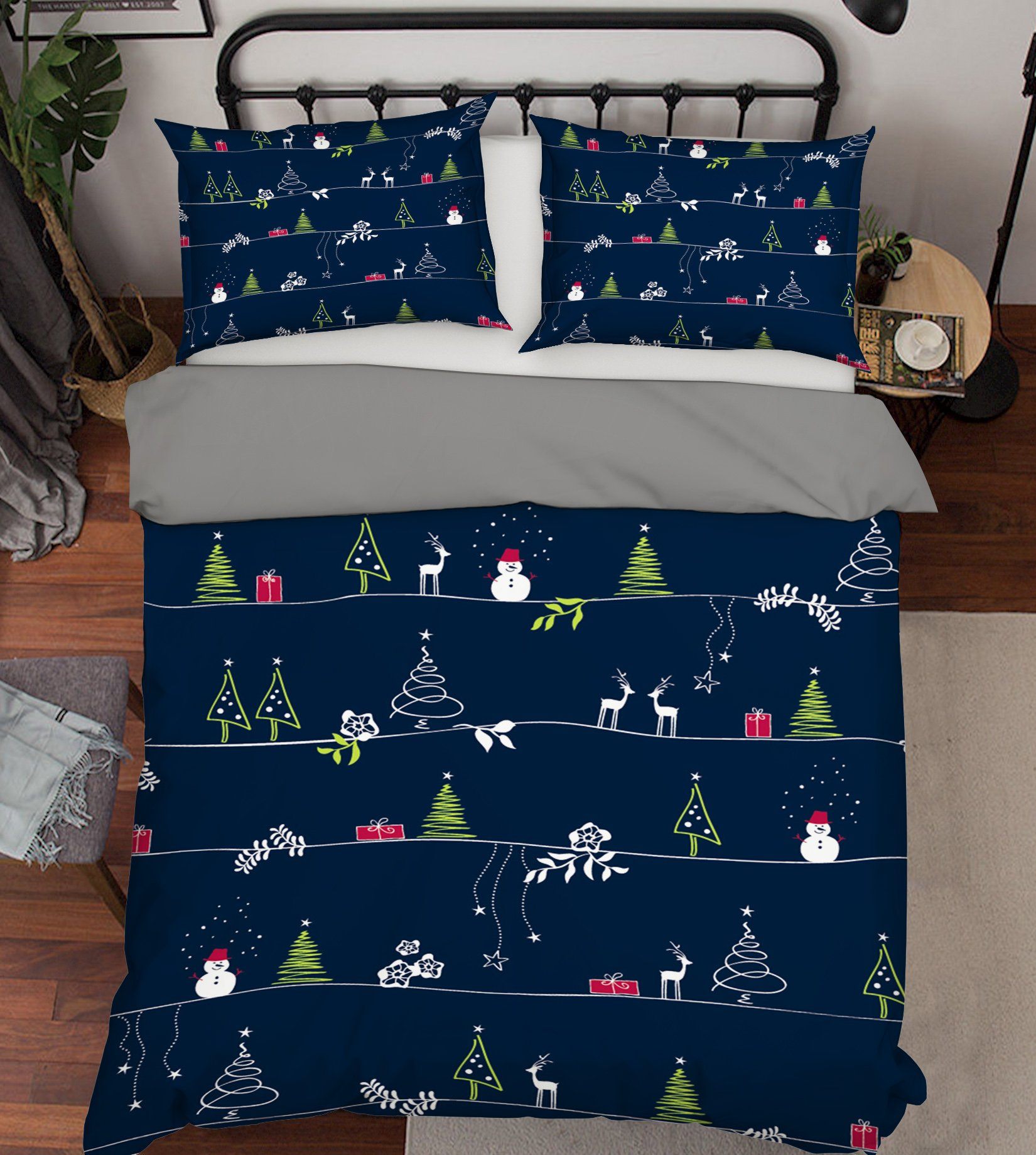 3D Christmas Illustration Snowman 32 Bed Pillowcases Quilt Quiet Covers AJ Creativity Home 
