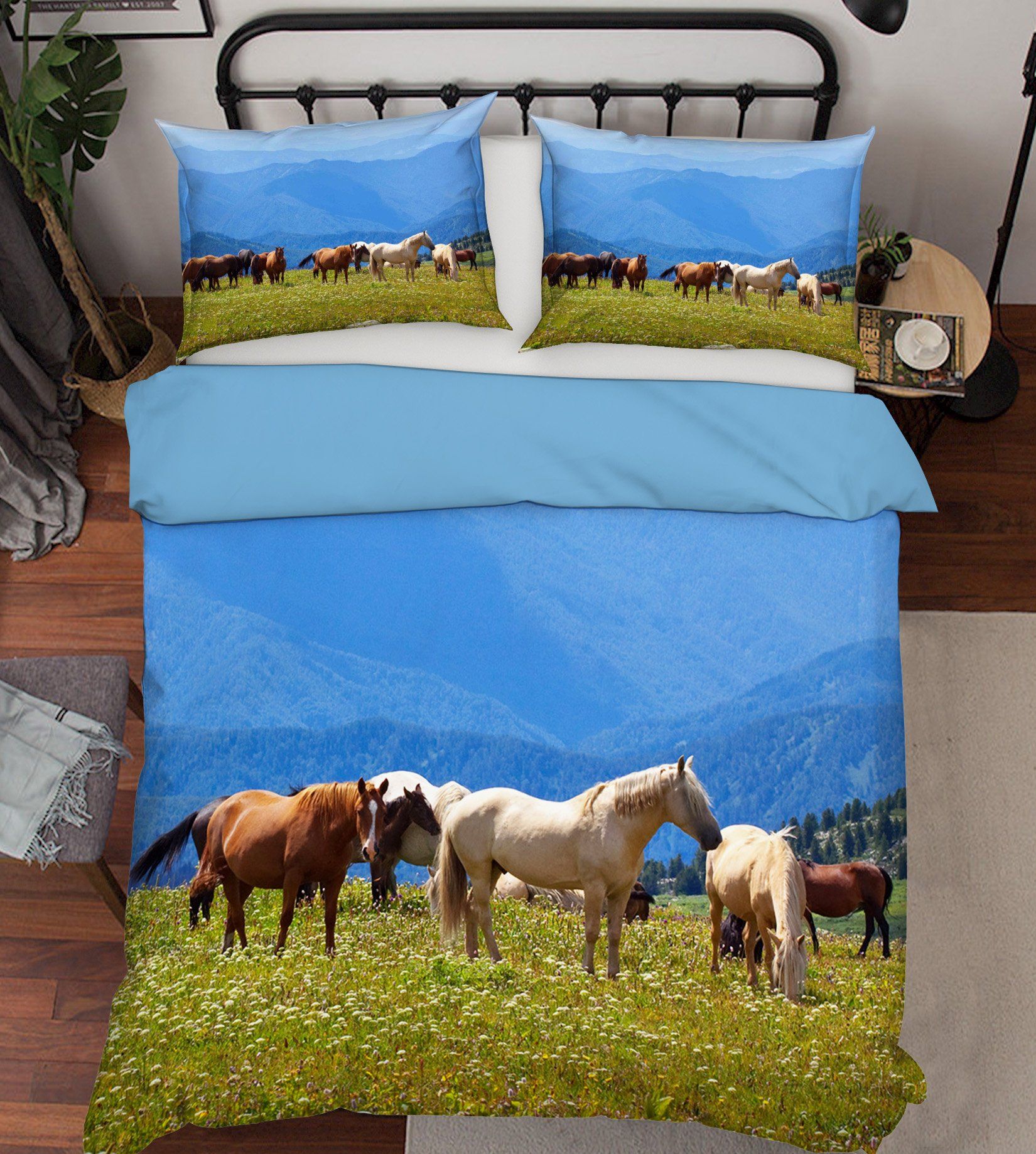 3D Sunshine Horse 1945 Bed Pillowcases Quilt Quiet Covers AJ Creativity Home 