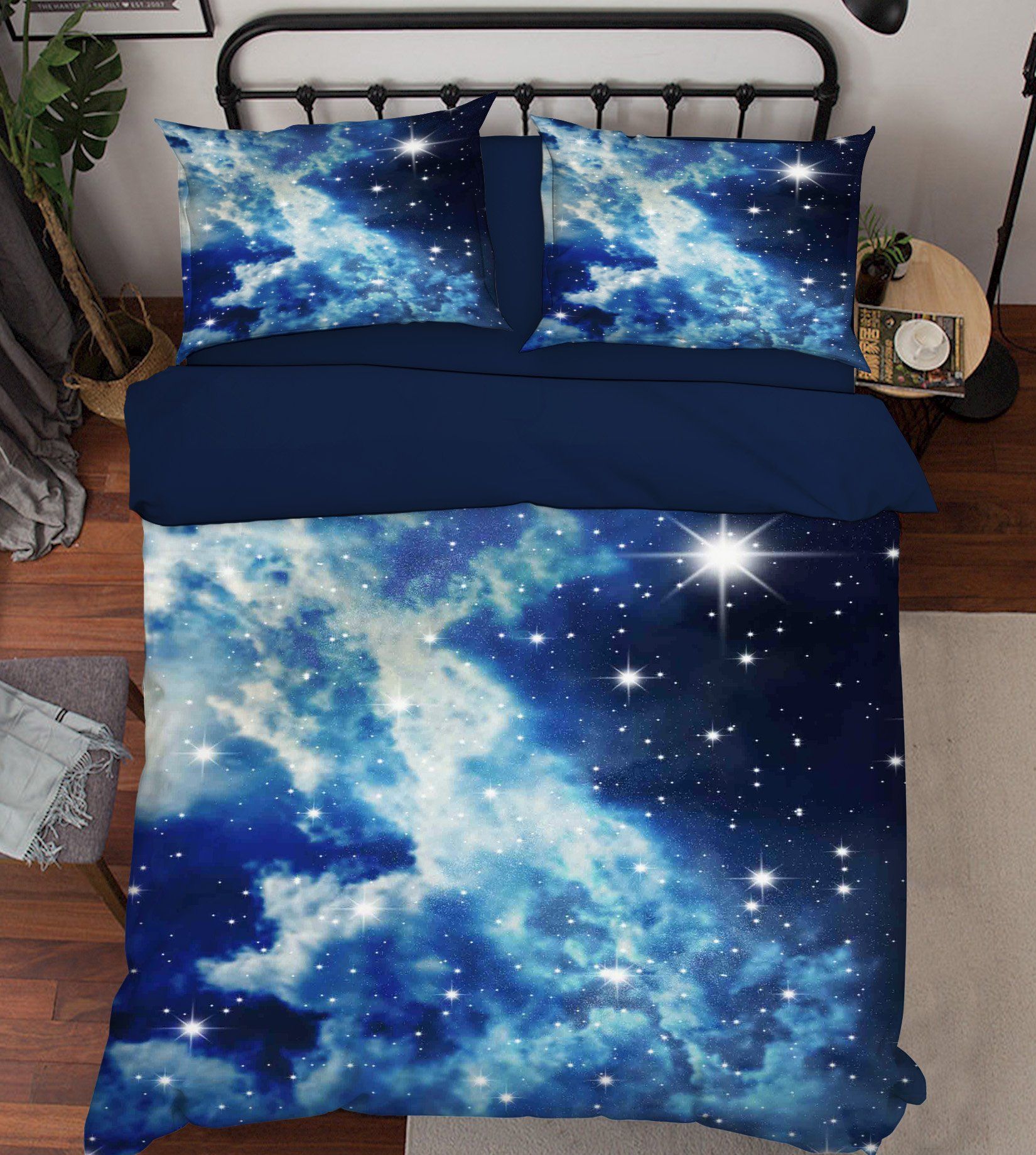 3D Blue Sky Shiny Stars 259 Bed Pillowcases Quilt Wallpaper AJ Wallpaper 