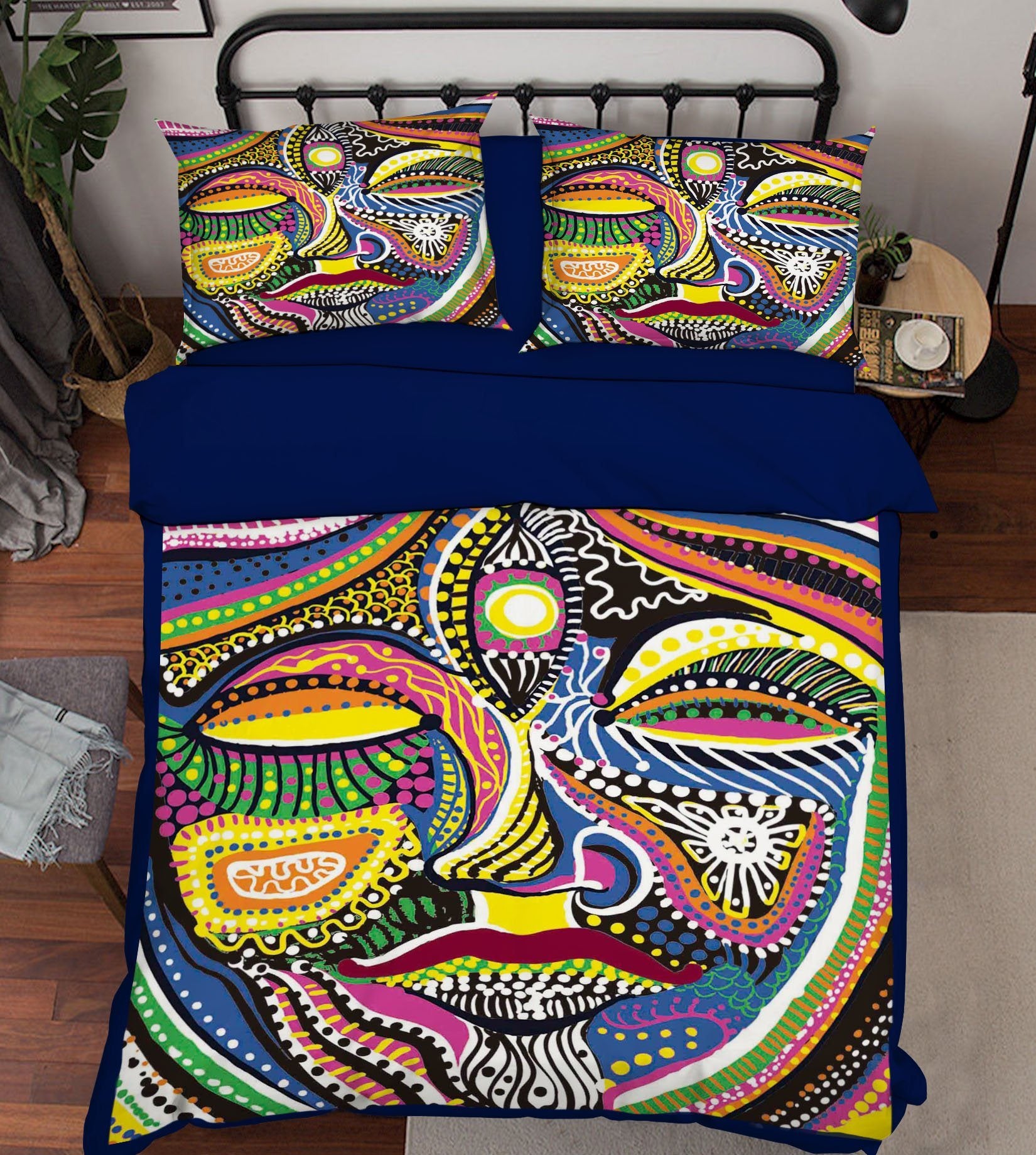 3D Colorful Face 100 Bed Pillowcases Quilt Wallpaper AJ Wallpaper 