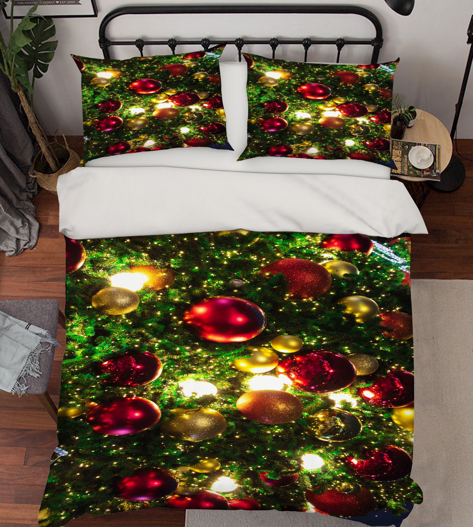 3D Ball Pendant 51011 Christmas Quilt Duvet Cover Xmas Bed Pillowcases