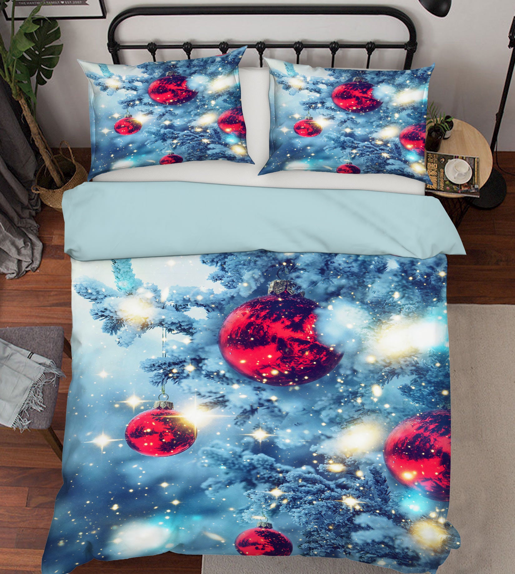 3D Snow Tree Red Ball 51018 Christmas Quilt Duvet Cover Xmas Bed Pillowcases