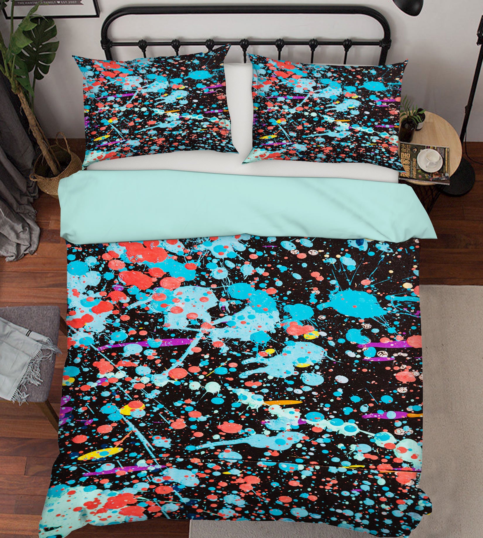 3D Color Drop Ink 60061 Bed Pillowcases Quilt