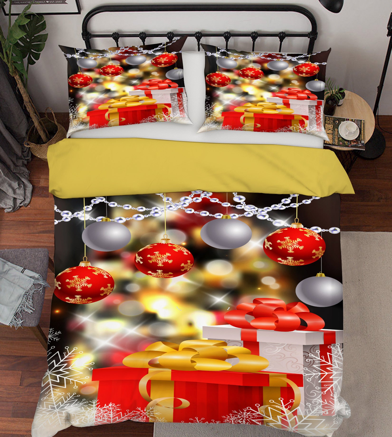 3D Red Ball Gift 50038 Christmas Quilt Duvet Cover Xmas Bed Pillowcases