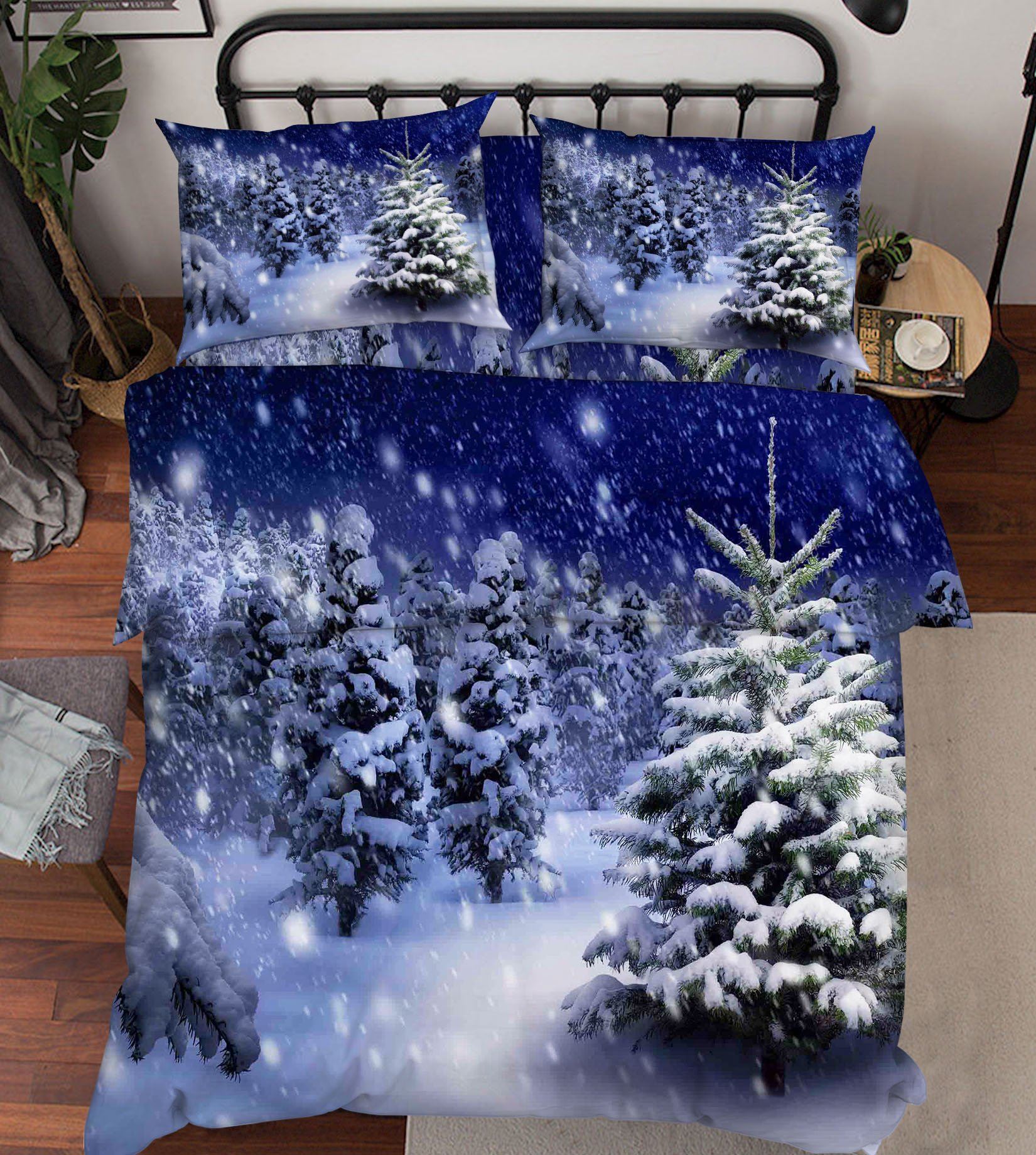 3D Snowing Forest 68 Bed Pillowcases Quilt Wallpaper AJ Wallpaper 