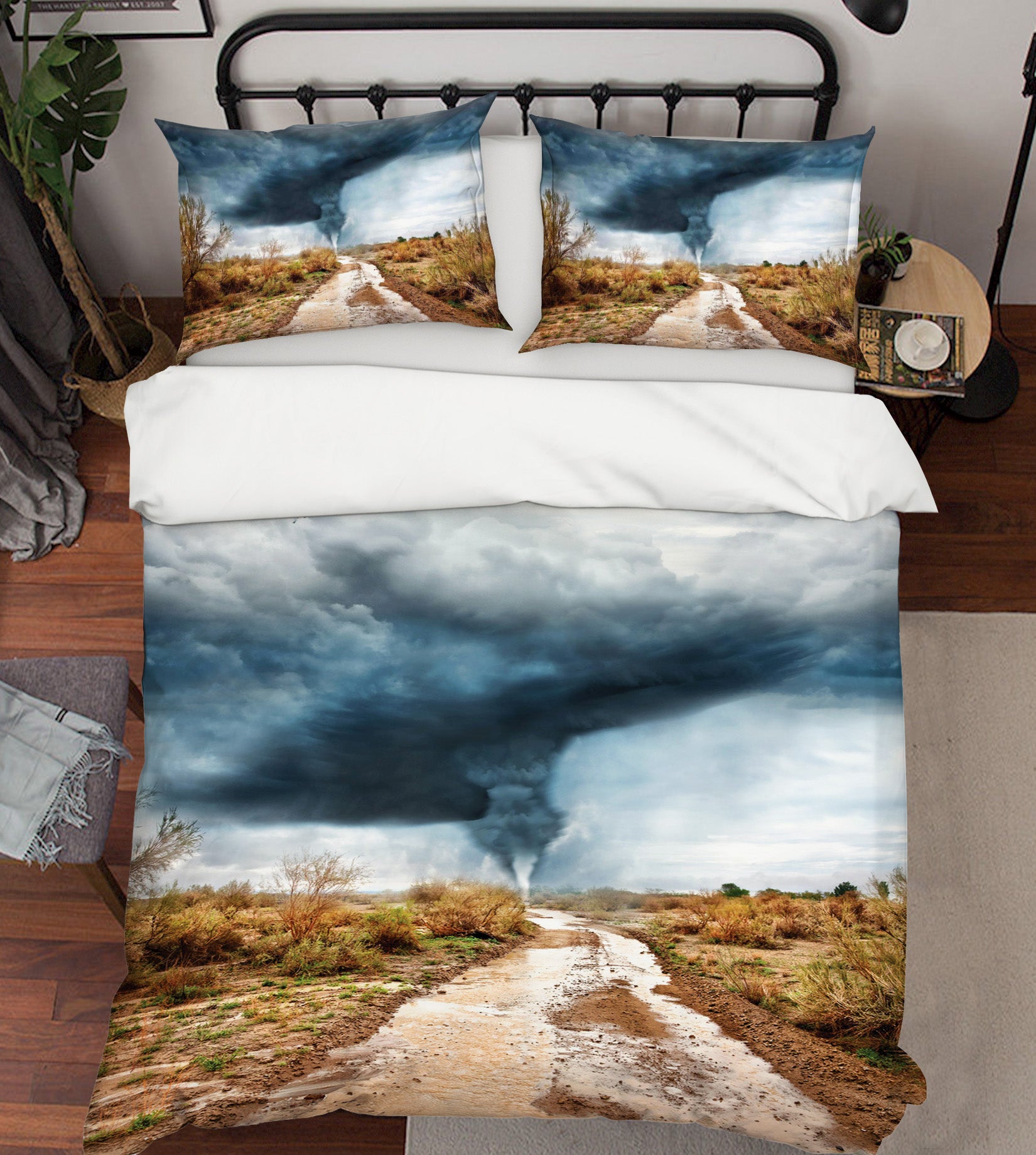 3D Tornado Grassland 068 Bed Pillowcases Quilt
