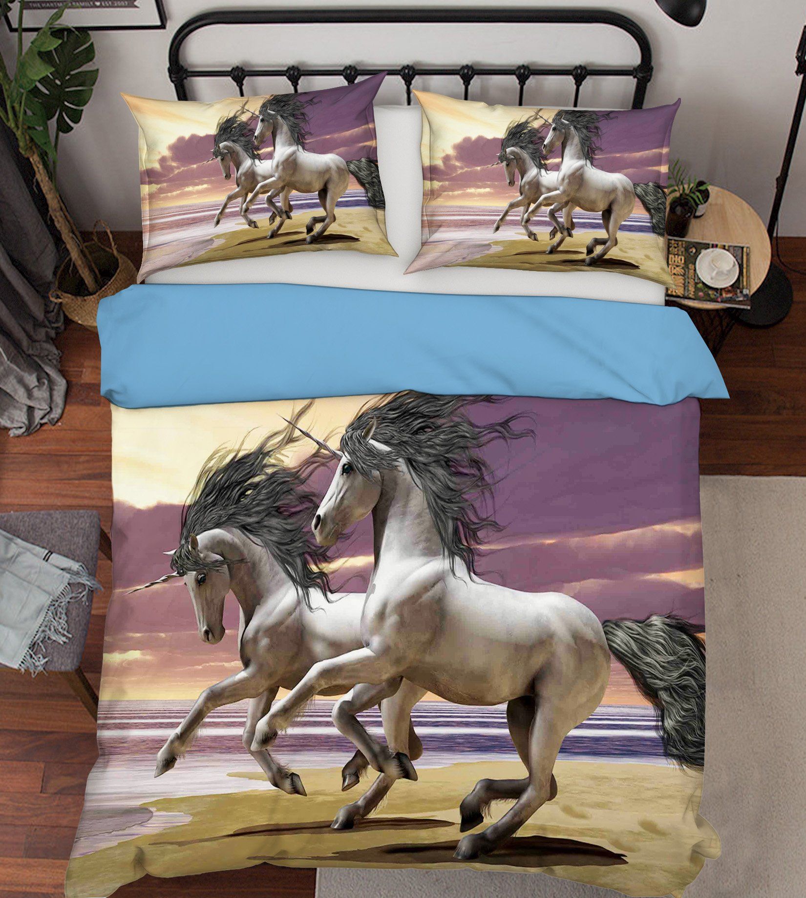 3D Seaside Unicorn 033 Bed Pillowcases Quilt Wallpaper AJ Wallpaper 