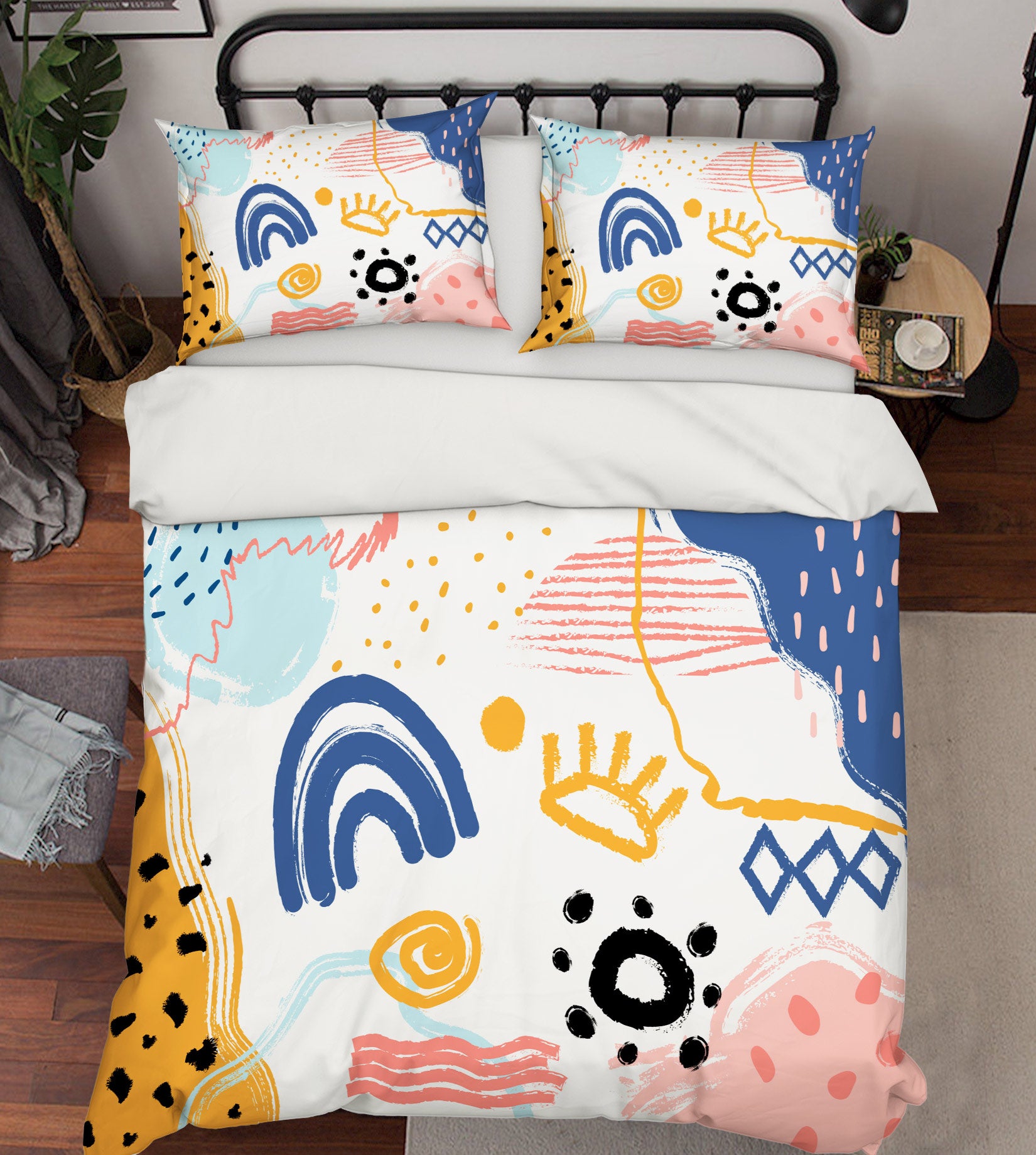 3D Sun Rainbow Line Pattern 60068 Bed Pillowcases Quilt