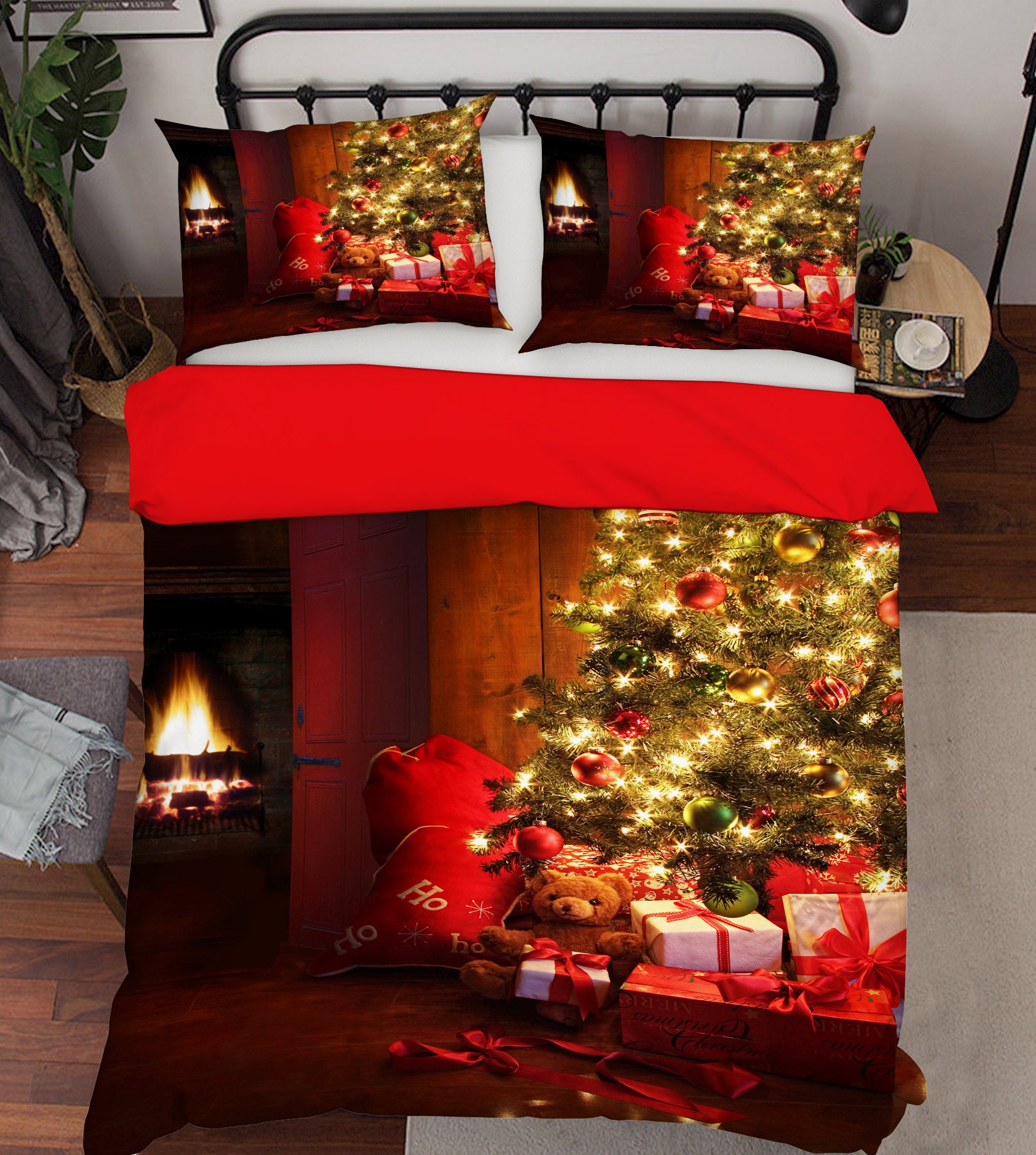 3D Christmas Tree 13155 Bed Pillowcases Quilt