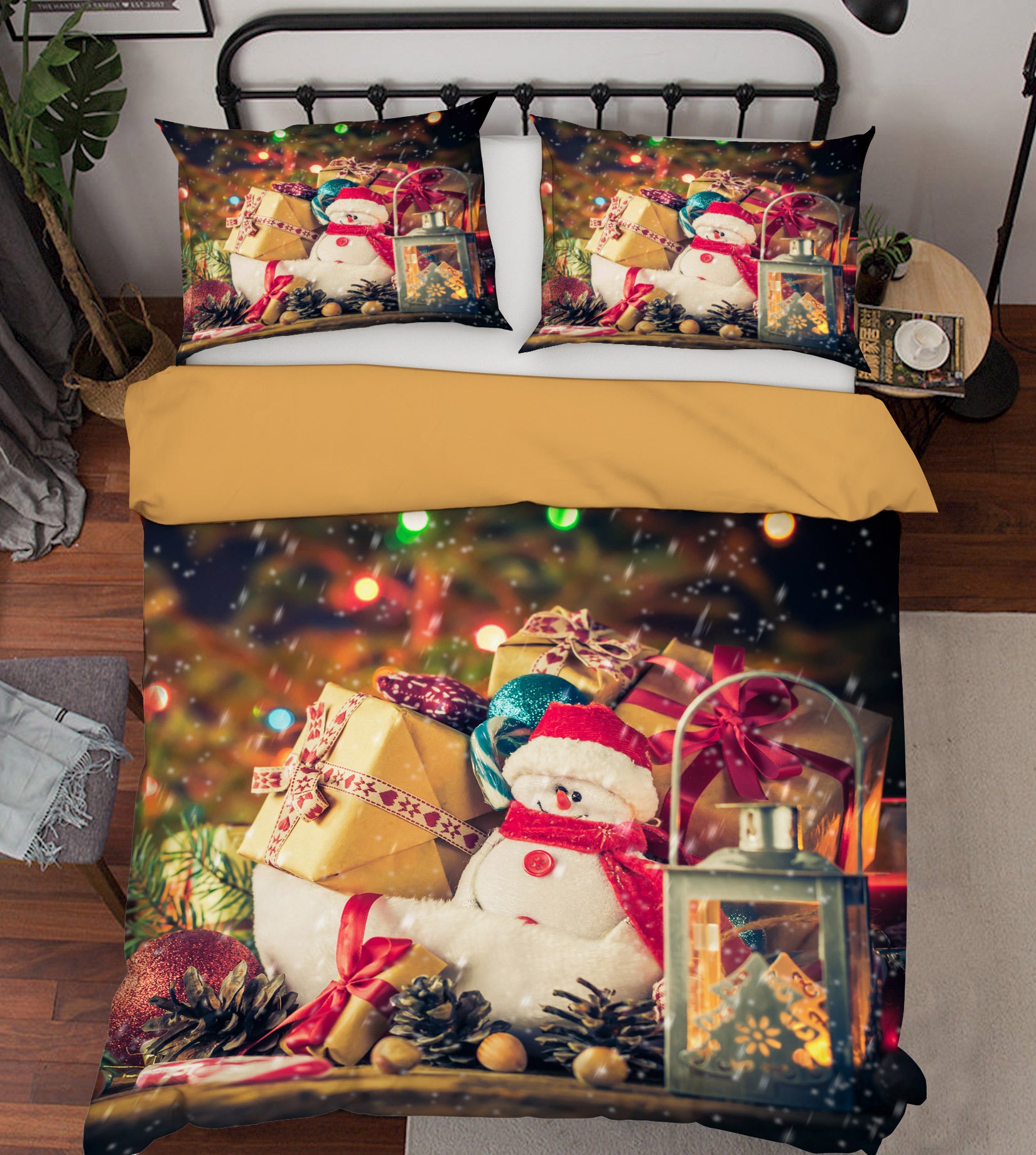 3D Snowman Doll Gift 50030 Christmas Quilt Duvet Cover Xmas Bed Pillowcases