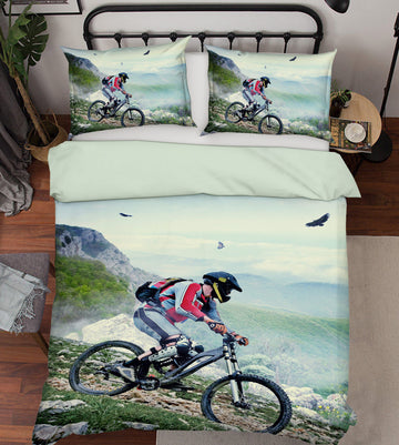 3D Mountain Biking 14110 Bed Pillowcases Quilt