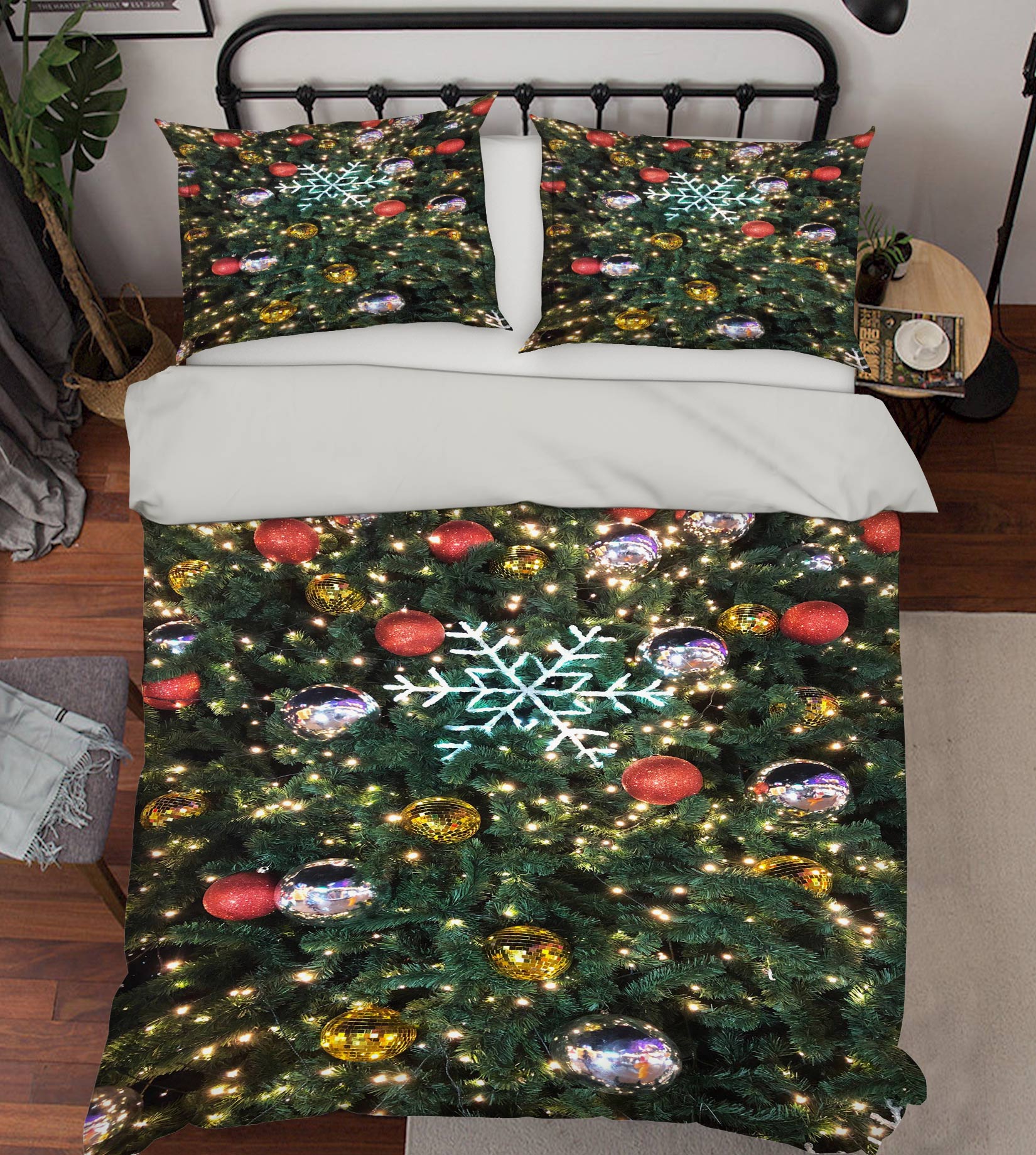 3D Snowflake Ball 51030 Christmas Quilt Duvet Cover Xmas Bed Pillowcases