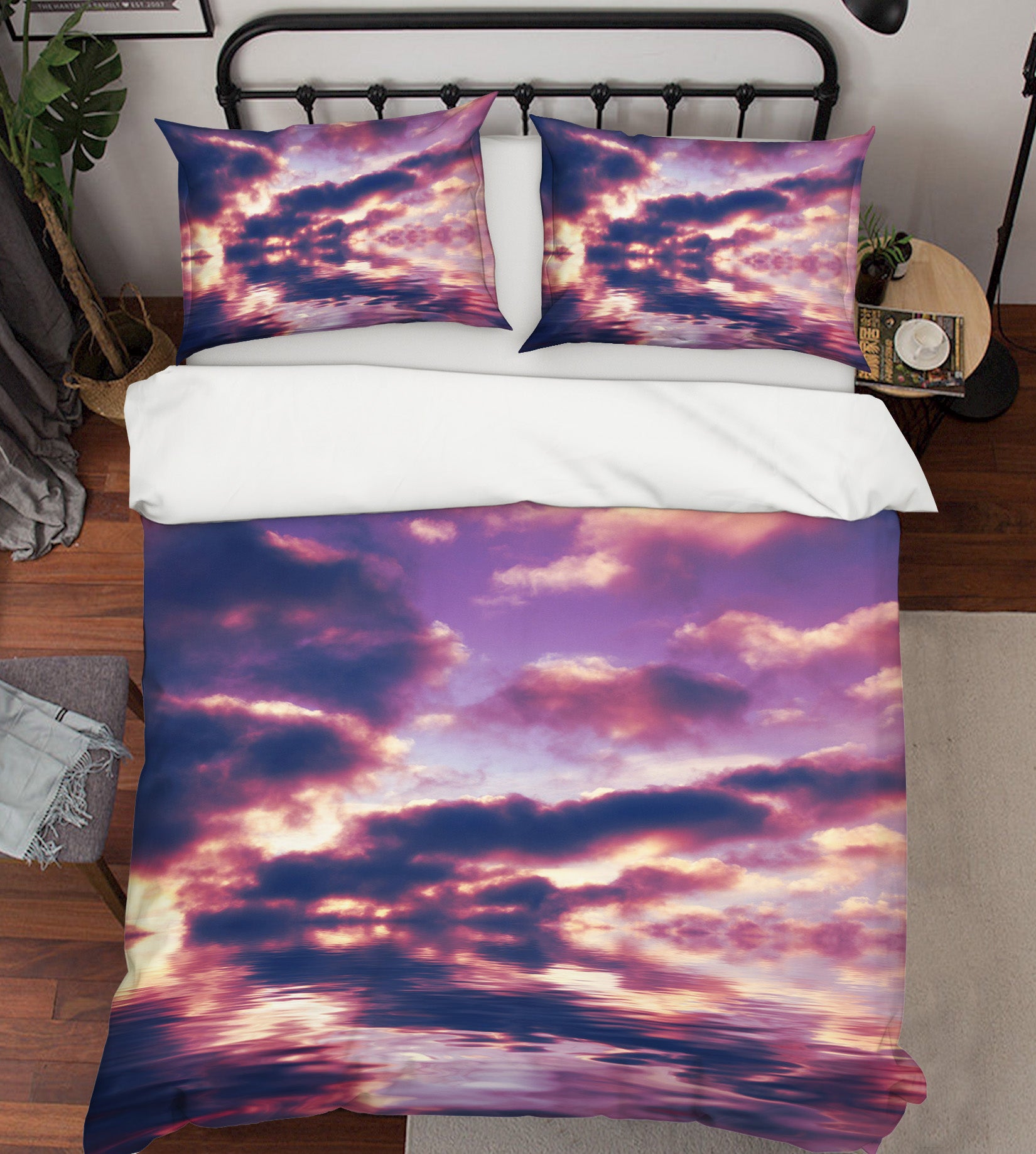 3D Purple Cloud 064 Bed Pillowcases Quilt