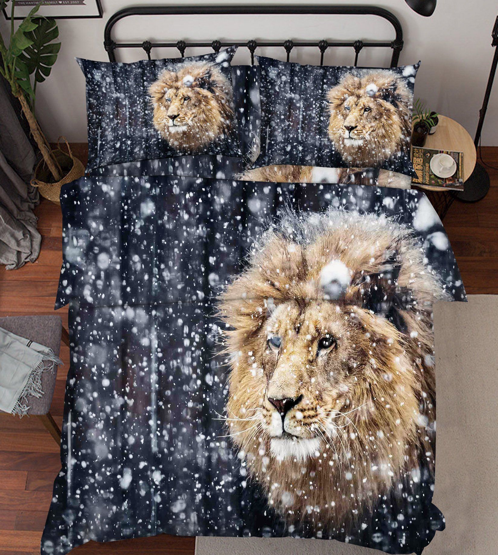 3D Snow Field Lion 119 Bed Pillowcases Quilt Wallpaper AJ Wallpaper 