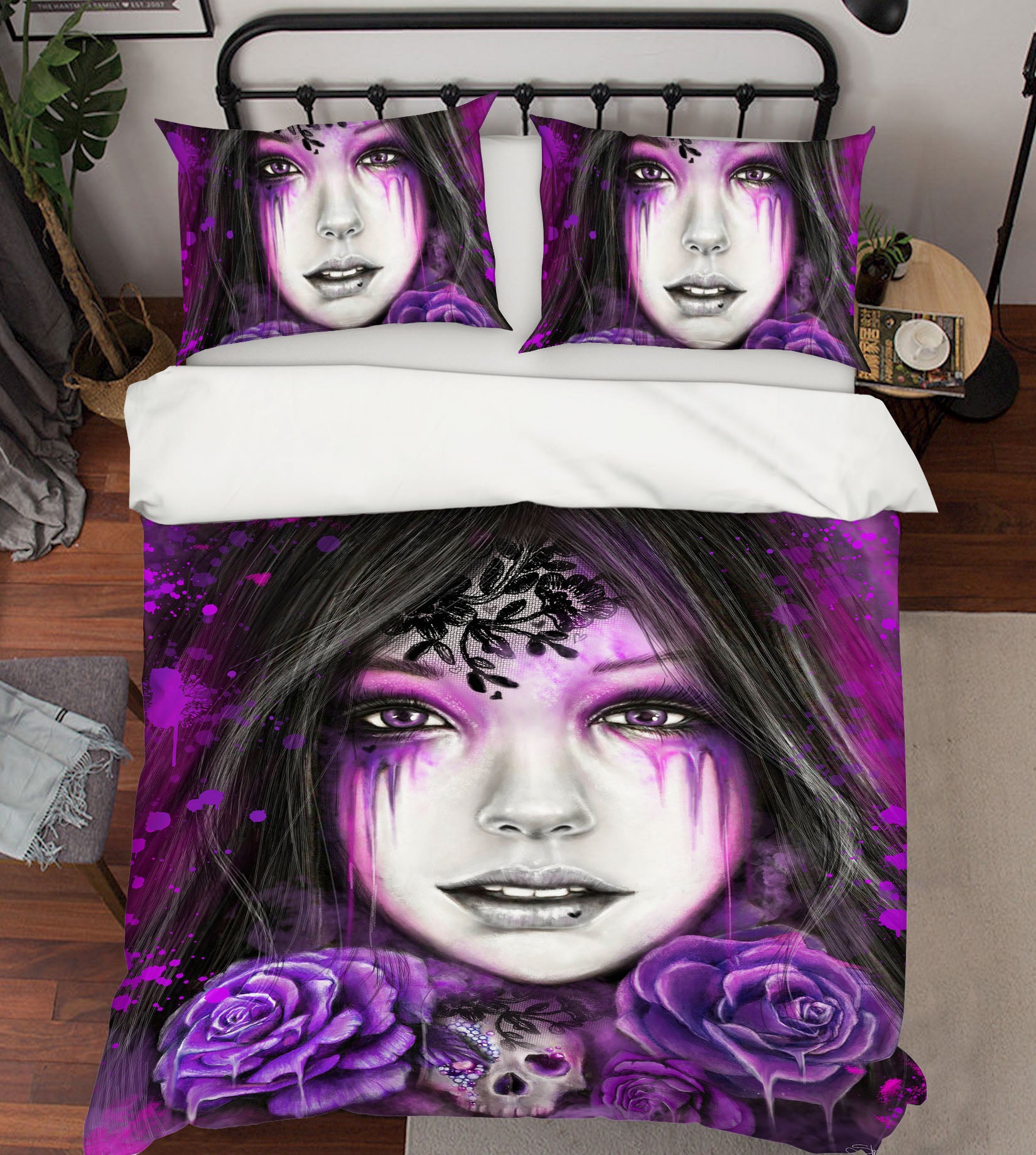 3D Purple Rose Woman 8567 Sheena Pike Bedding Bed Pillowcases Quilt Cover Duvet Cover