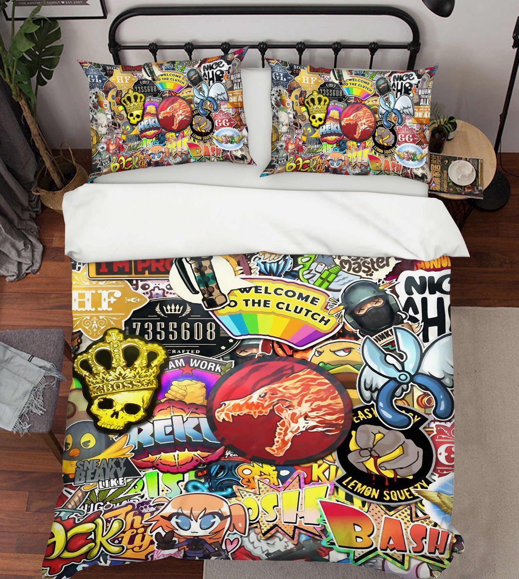 3D Logo Card 13128 Bed Pillowcases Quilt