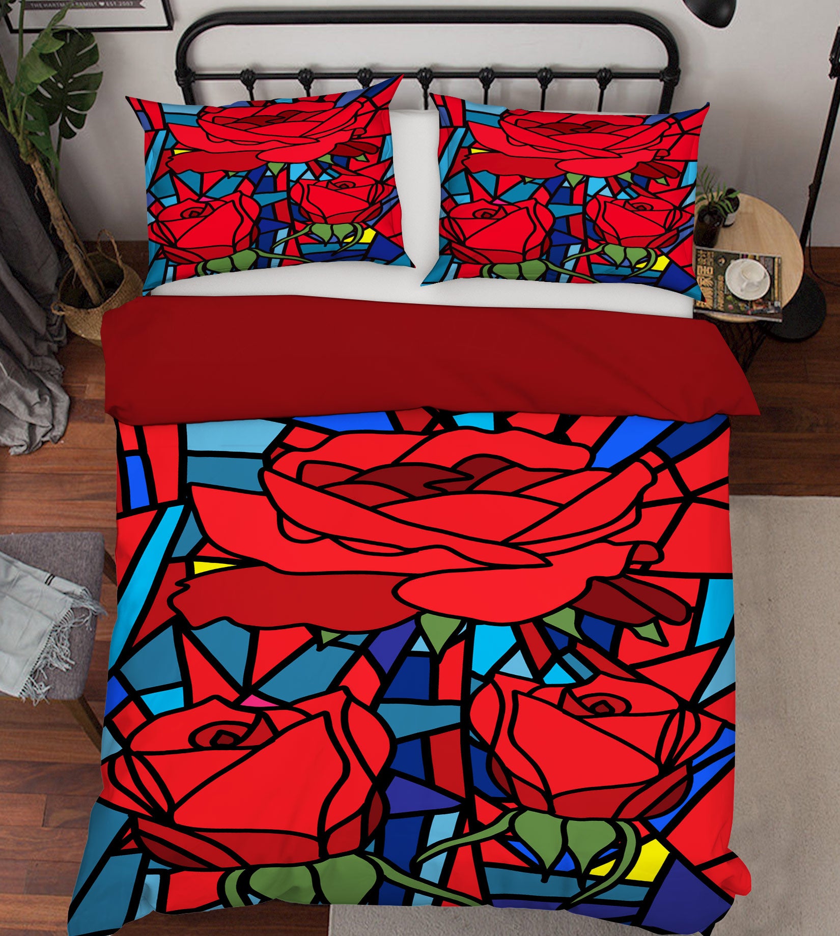 3D Rose Block 13223 Bed Pillowcases Quilt