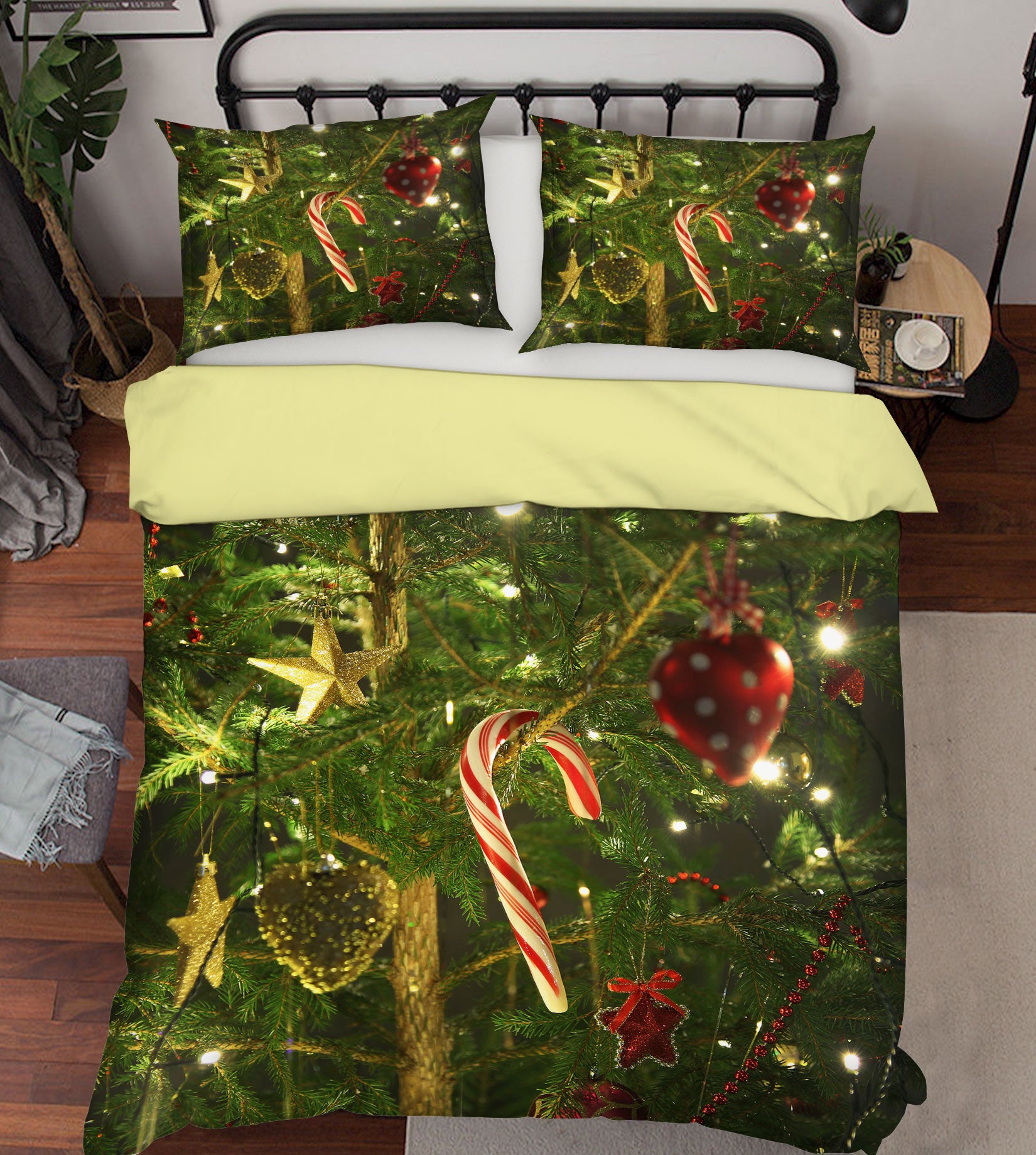 3D Candy Cane Pendant 50012 Christmas Quilt Duvet Cover Xmas Bed Pillowcases