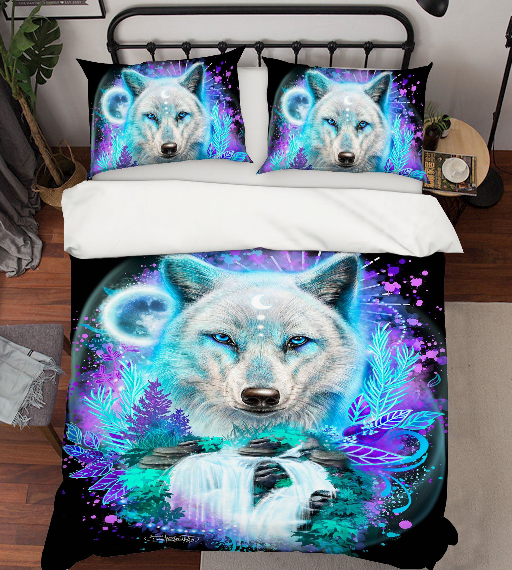 3D Moon Wolf 8629 Sheena Pike Bedding Bed Pillowcases Quilt Cover Duvet Cover