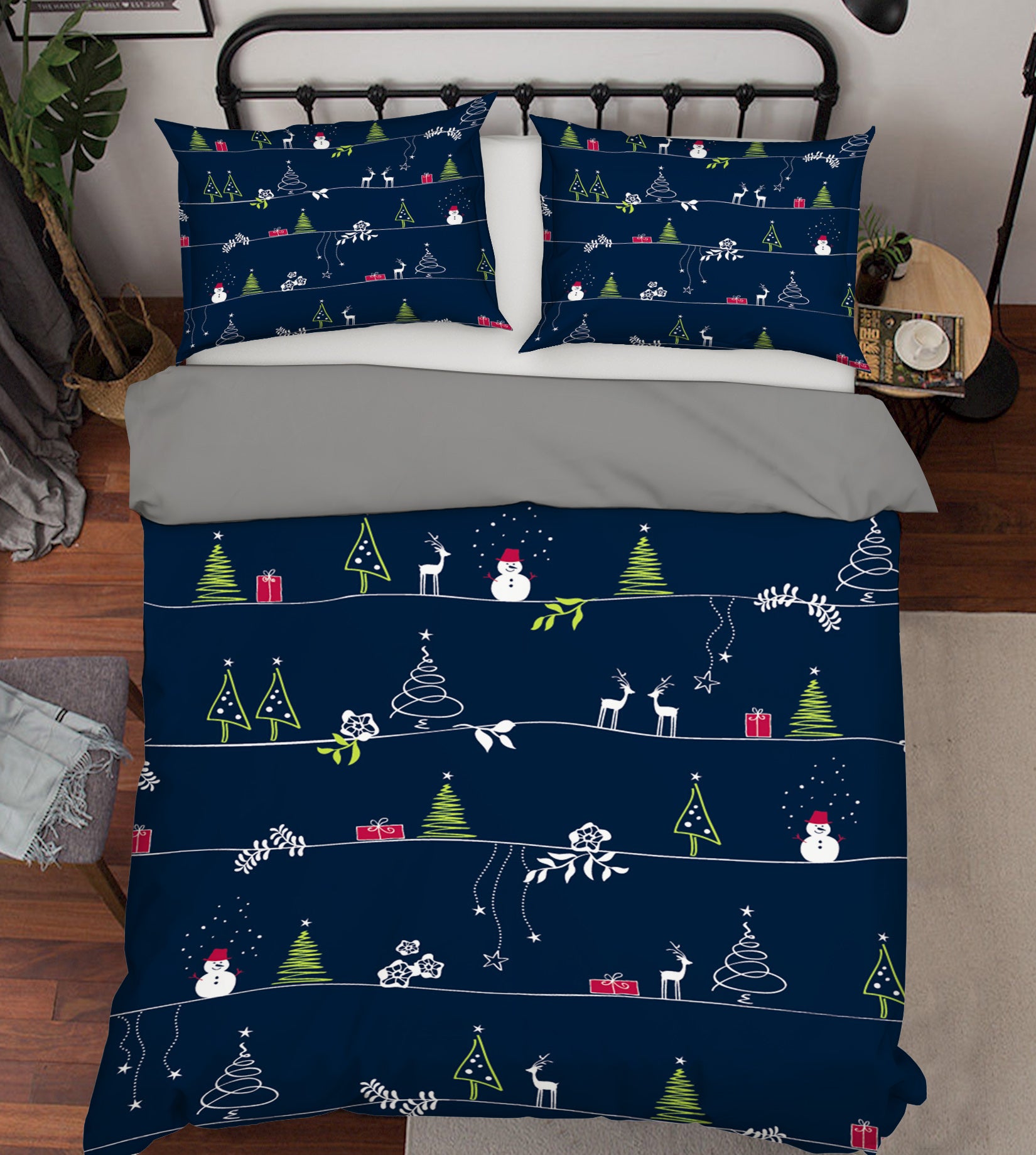 3D Christmas Tree Deer 45031 Christmas Quilt Duvet Cover Xmas Bed Pillowcases