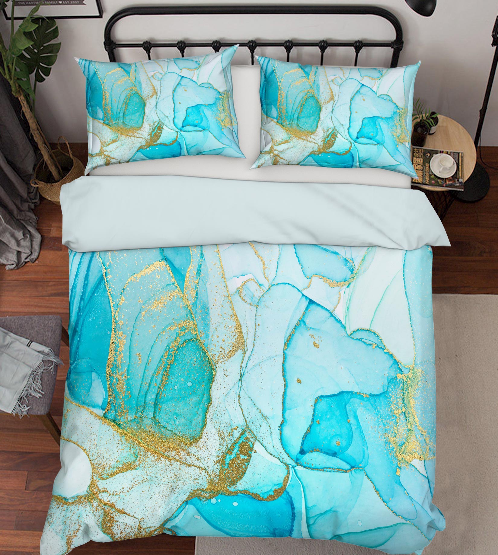 3D Light Blue Texture 59140 Bed Pillowcases Quilt