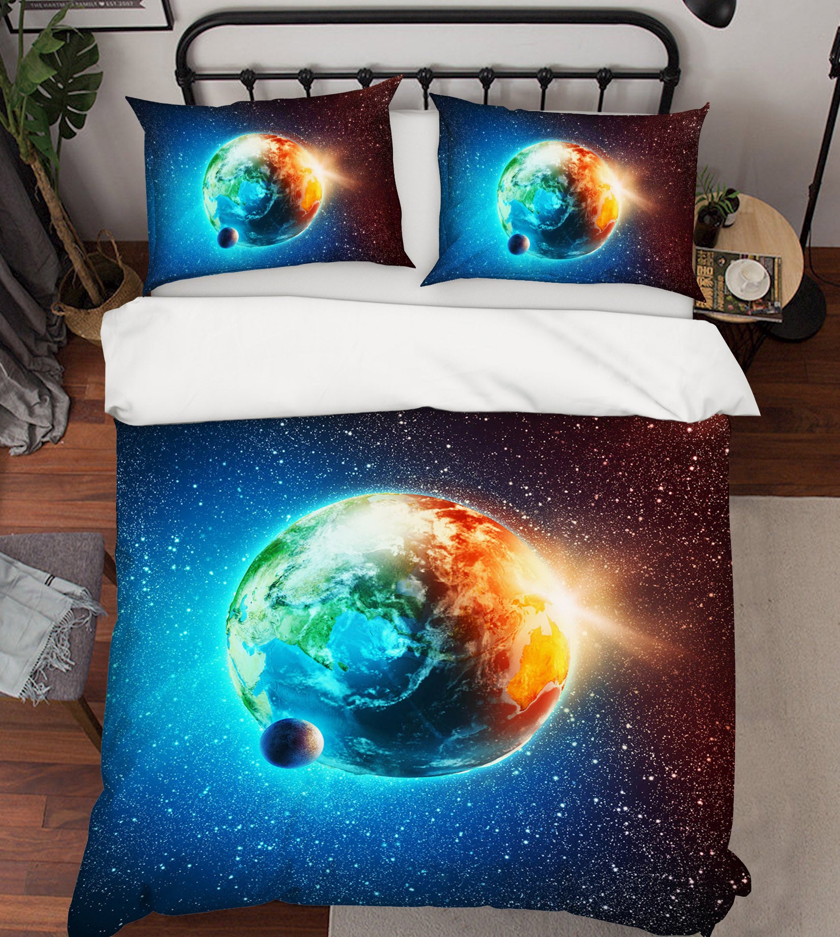 3D Star Earth 056 Bed Pillowcases Quilt
