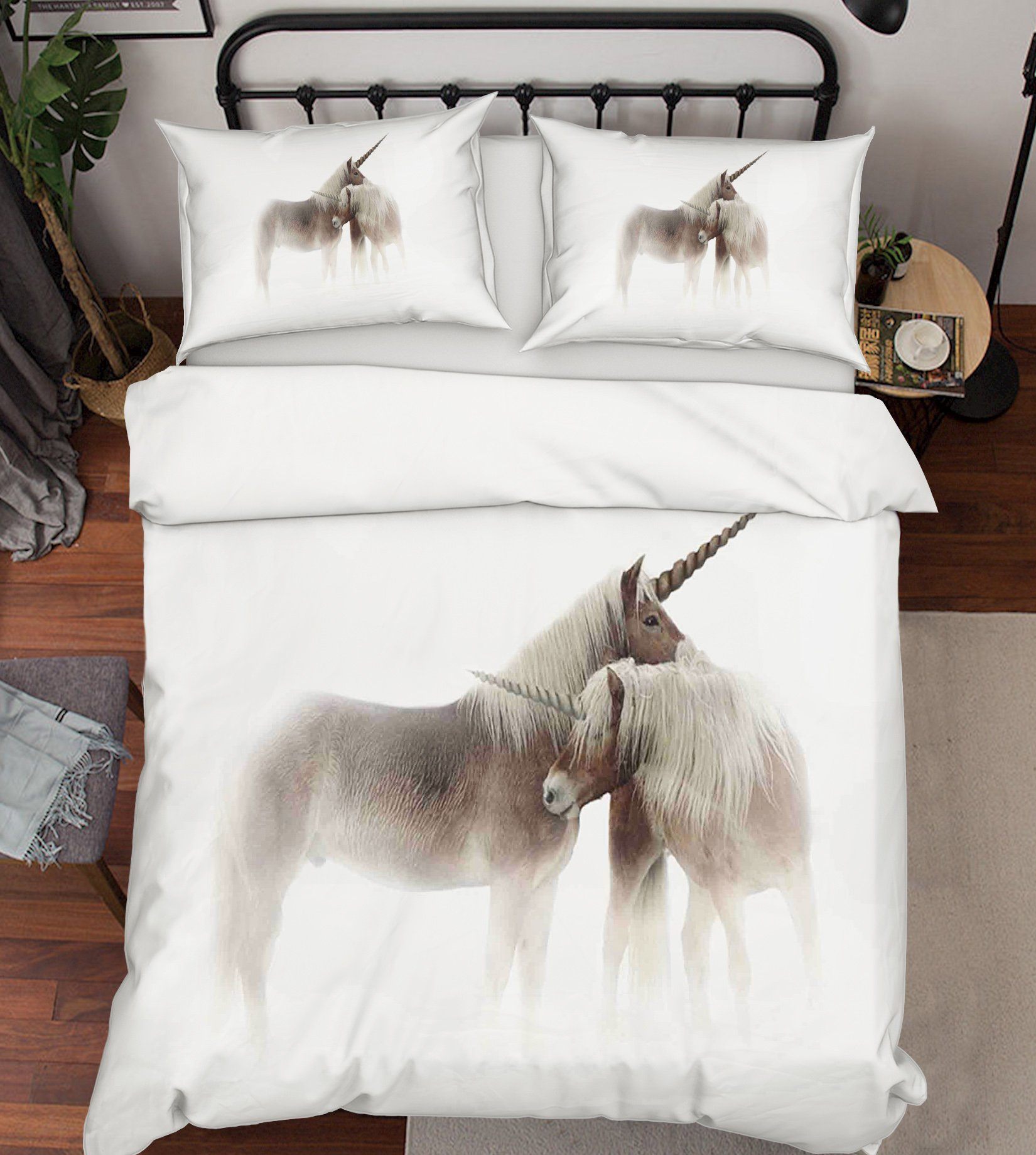 3D Embrace Unicorn 055 Bed Pillowcases Quilt Wallpaper AJ Wallpaper 