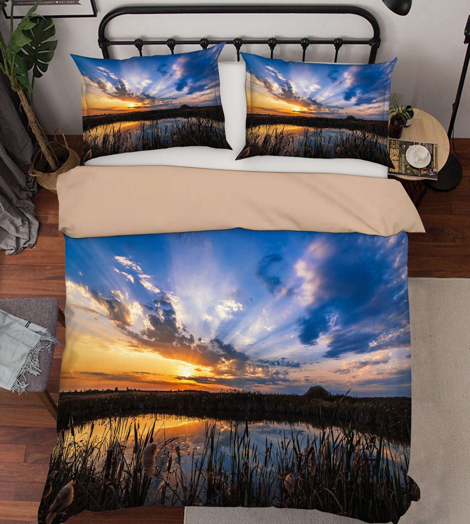 3D Sky Lake 59147 Bed Pillowcases Quilt