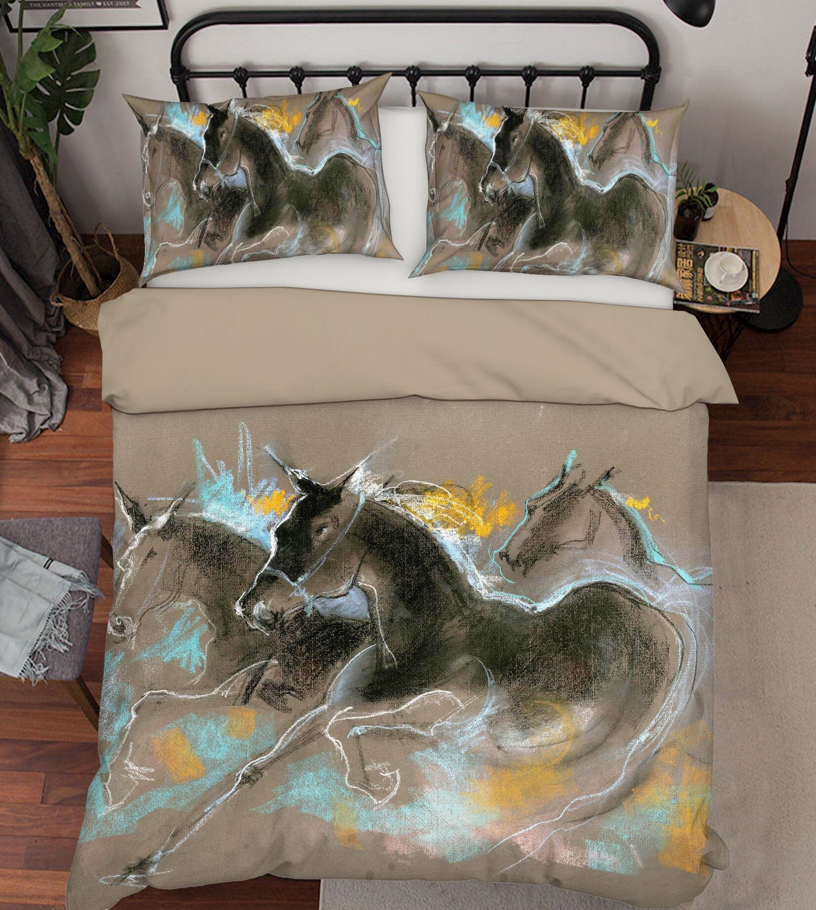3D Running Horse 2013 Anne Farrall Doyle Bedding Bed Pillowcases Quilt Quiet Covers AJ Creativity Home 