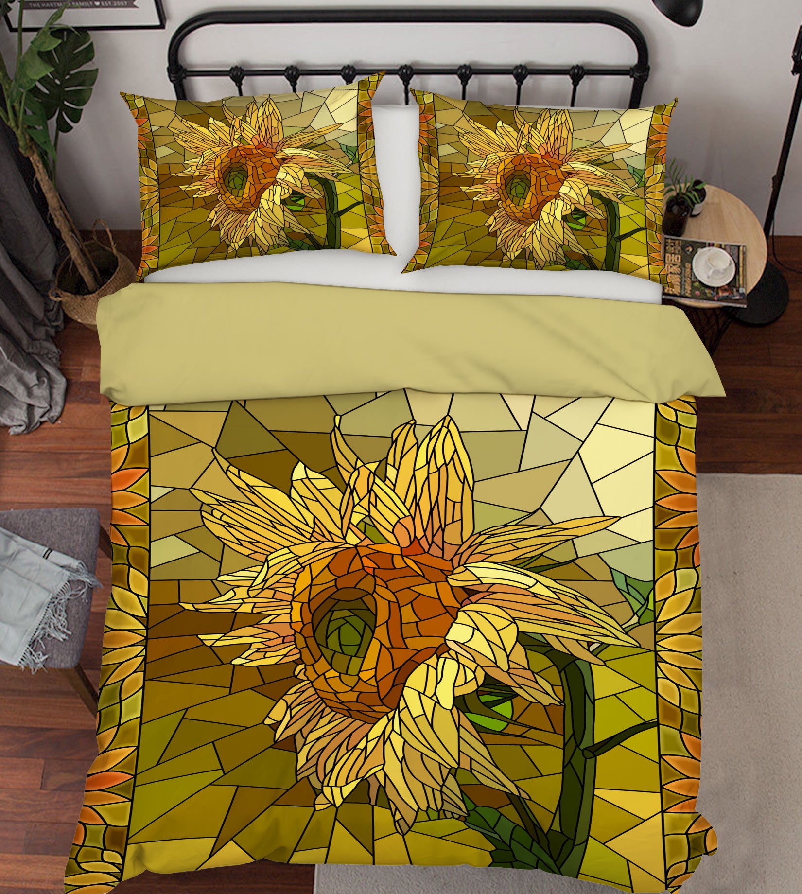 3D Sunflower 14017 Bed Pillowcases Quilt