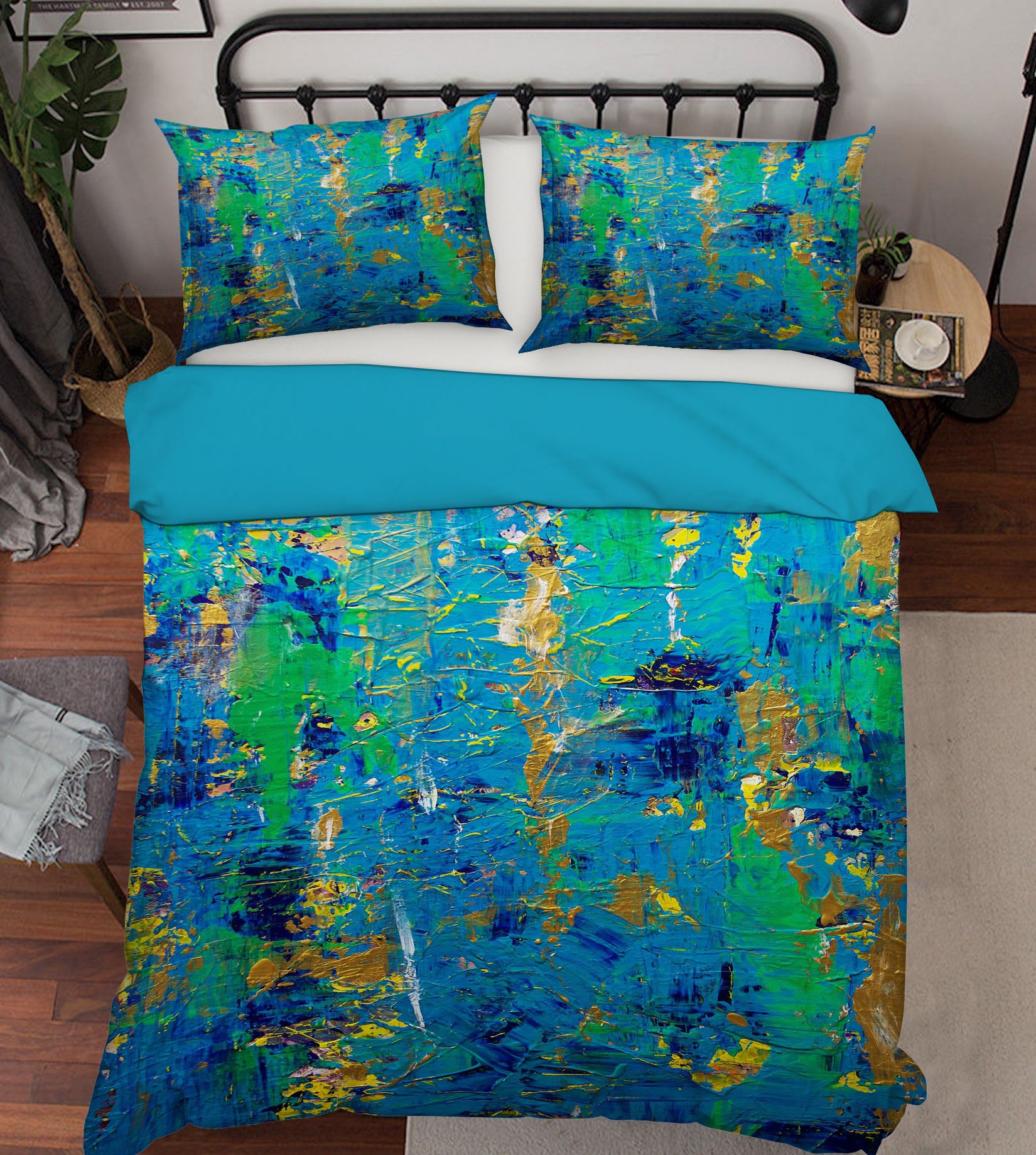 3D Blue Pigment 1126 Allan P. Friedlander Bedding Bed Pillowcases Quilt