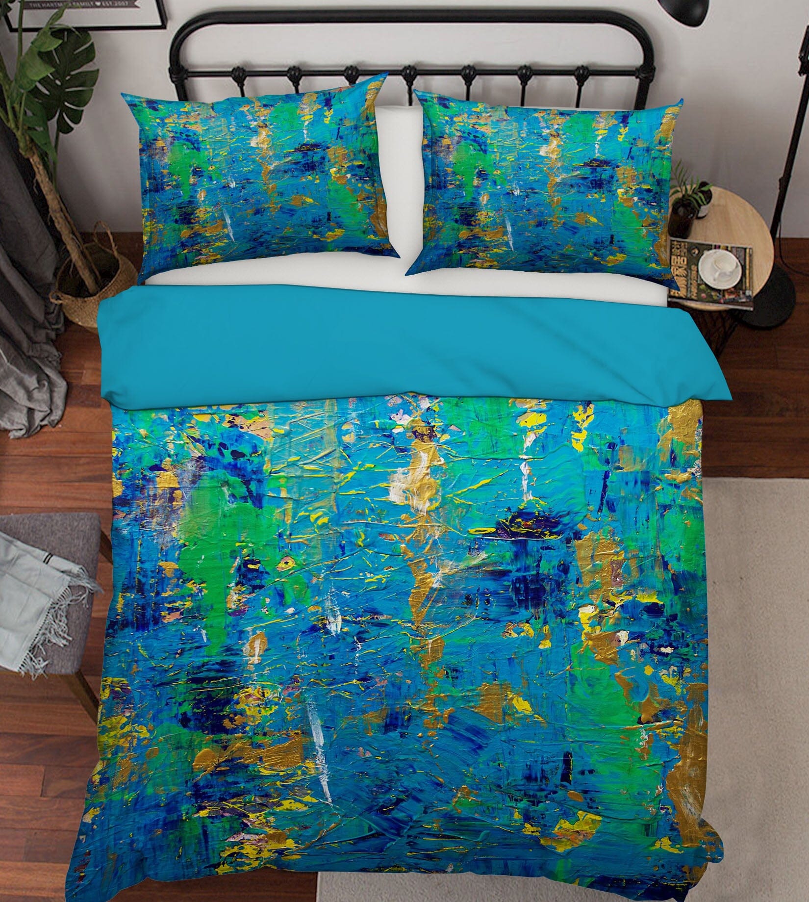 3D Blue Pigment 1126 Allan P. Friedlander Bedding Bed Pillowcases Quilt Quiet Covers AJ Creativity Home 