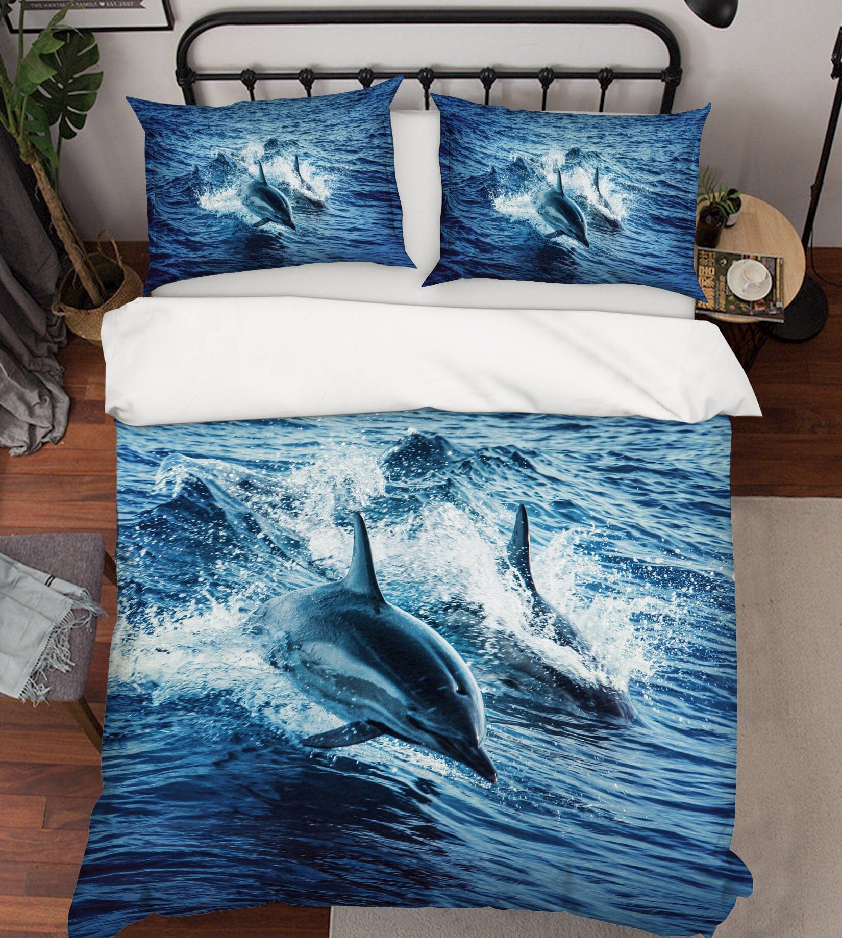 3D Cute Dolphin 1929 Bed Pillowcases Quilt Quiet Covers AJ Creativity Home 