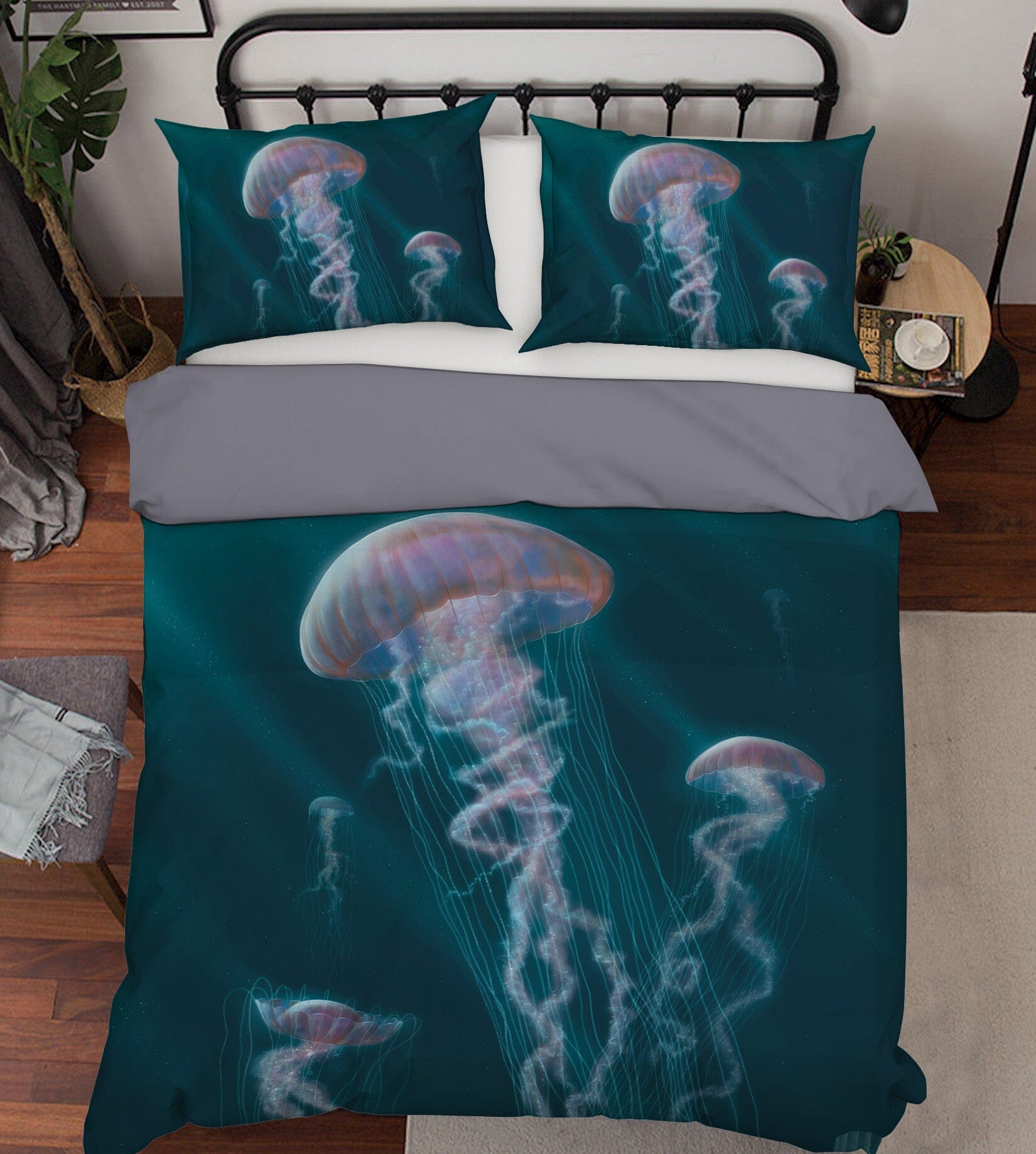 3D Jellyfish Def 054 Bed Pillowcases Quilt Exclusive Designer Vincent Quiet Covers AJ Creativity Home 