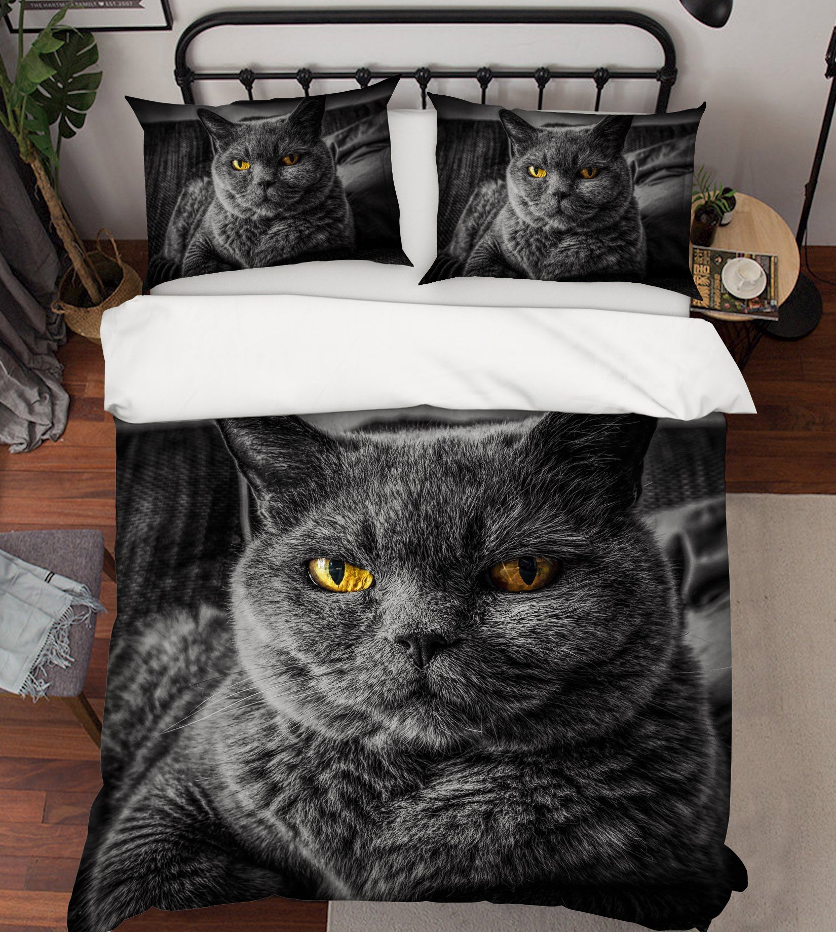 3D Black Kitten 039 Bed Pillowcases Quilt