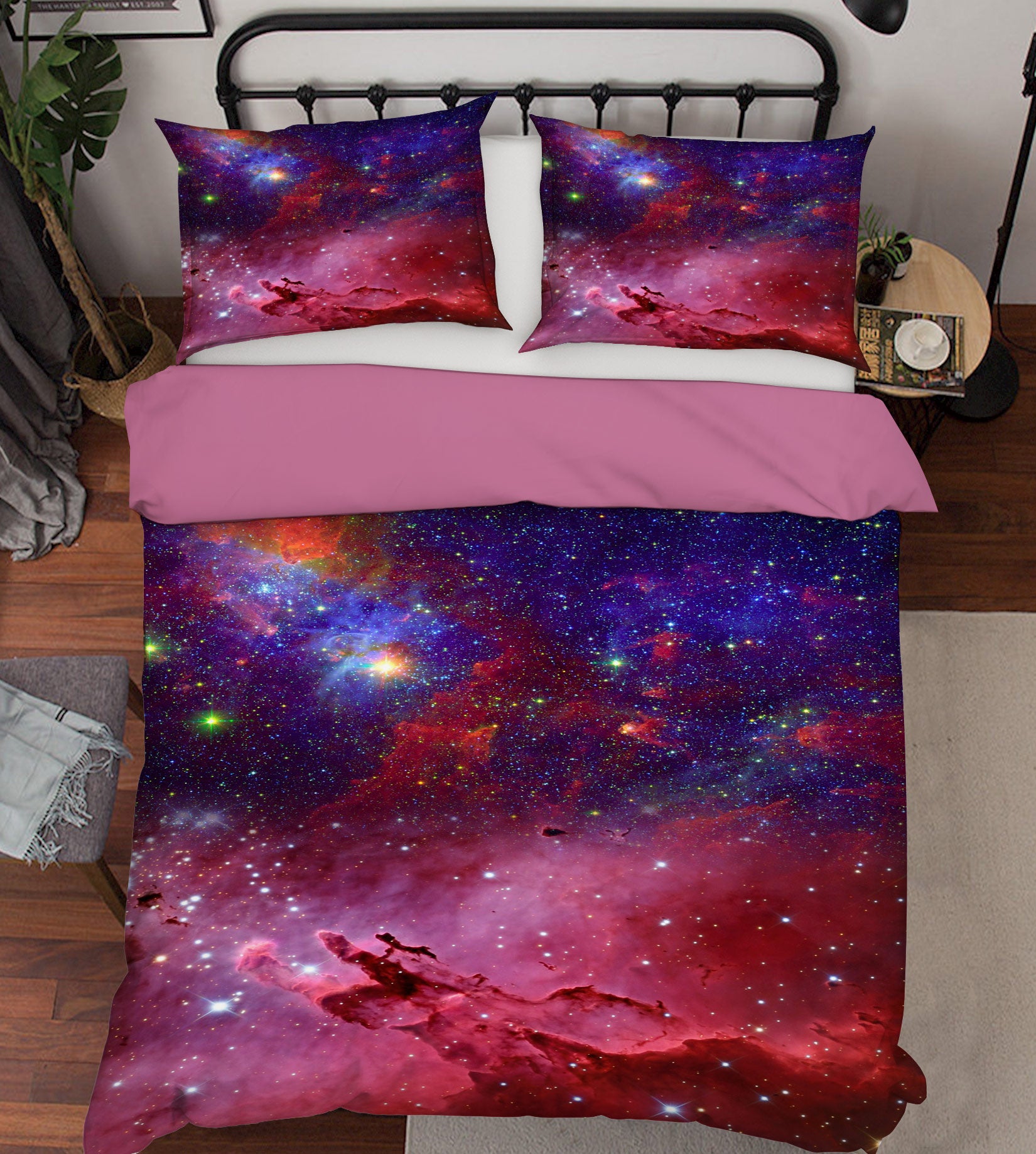 3D Red Starry Sky 16074 Bed Pillowcases Quilt