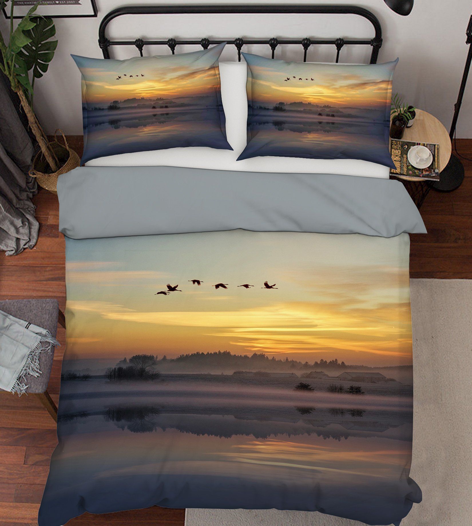 3D Sunset Bird 1996 Bed Pillowcases Quilt Quiet Covers AJ Creativity Home 