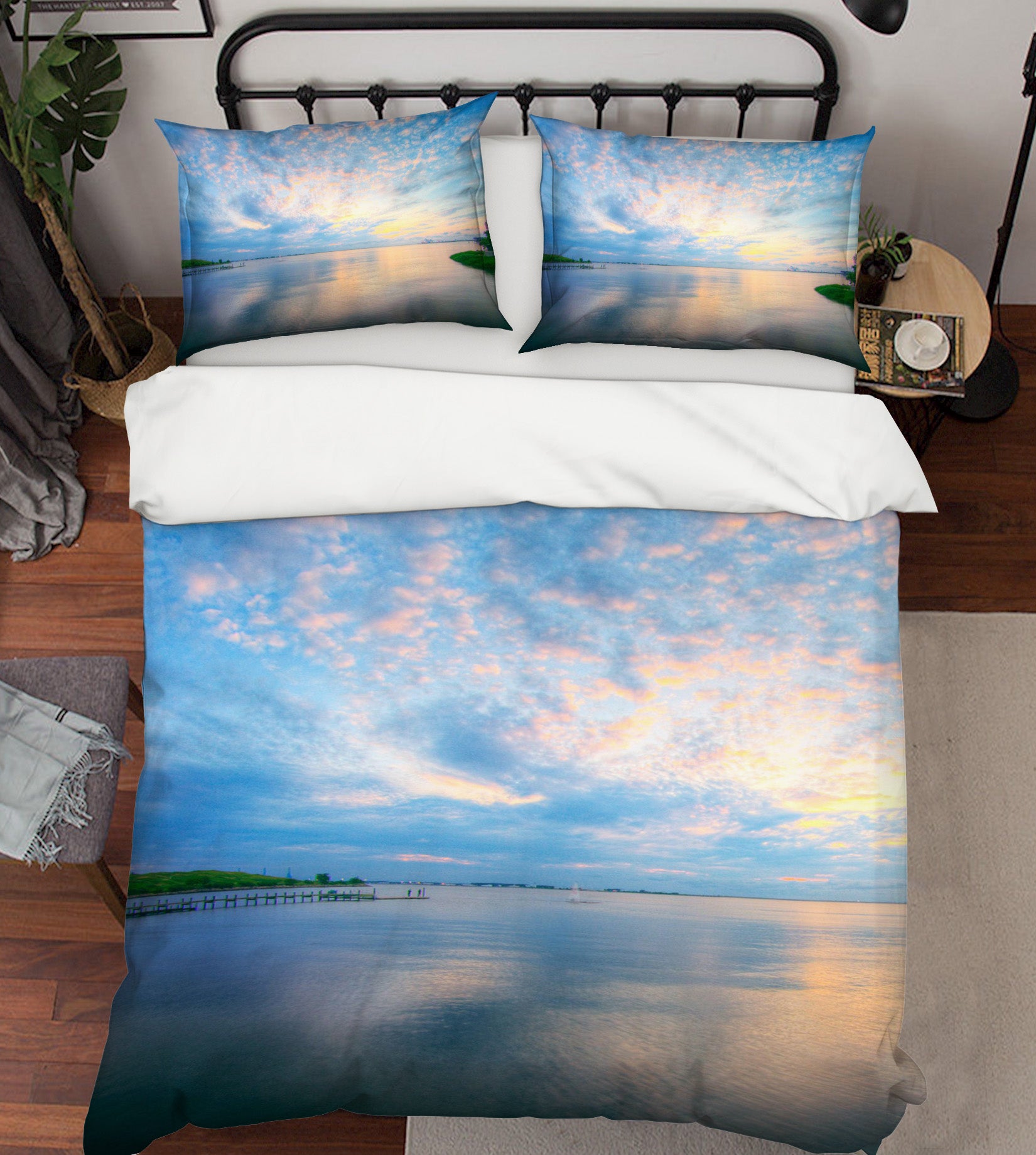 3D Blue Sky Lake 070 Bed Pillowcases Quilt