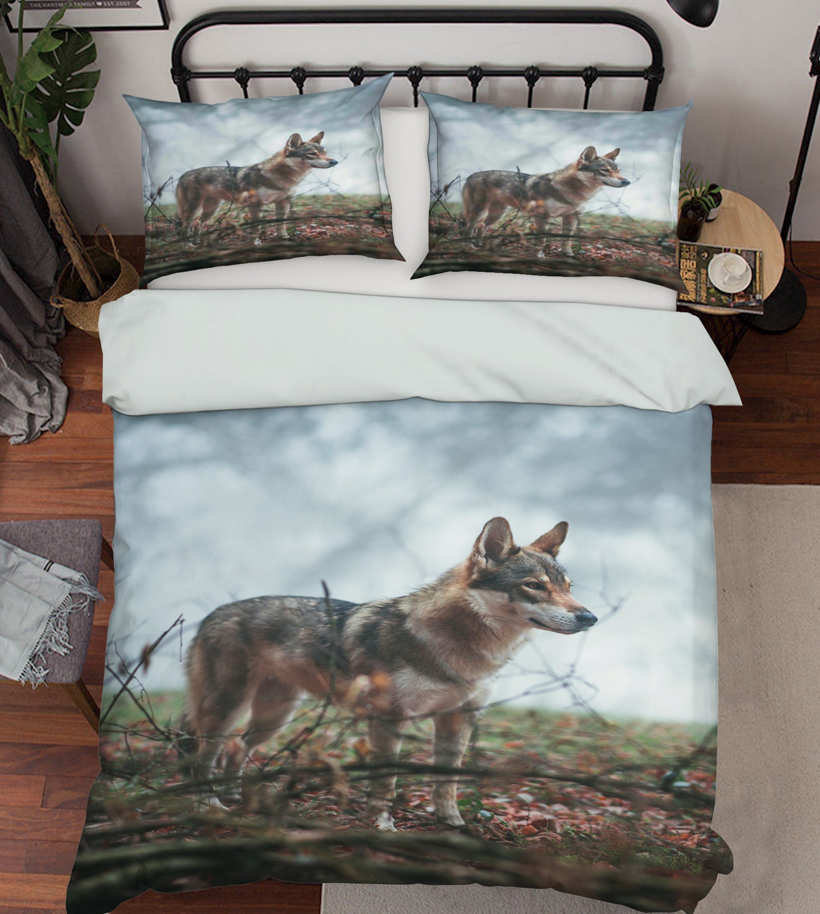 3D Wolf 60032 Bed Pillowcases Quilt