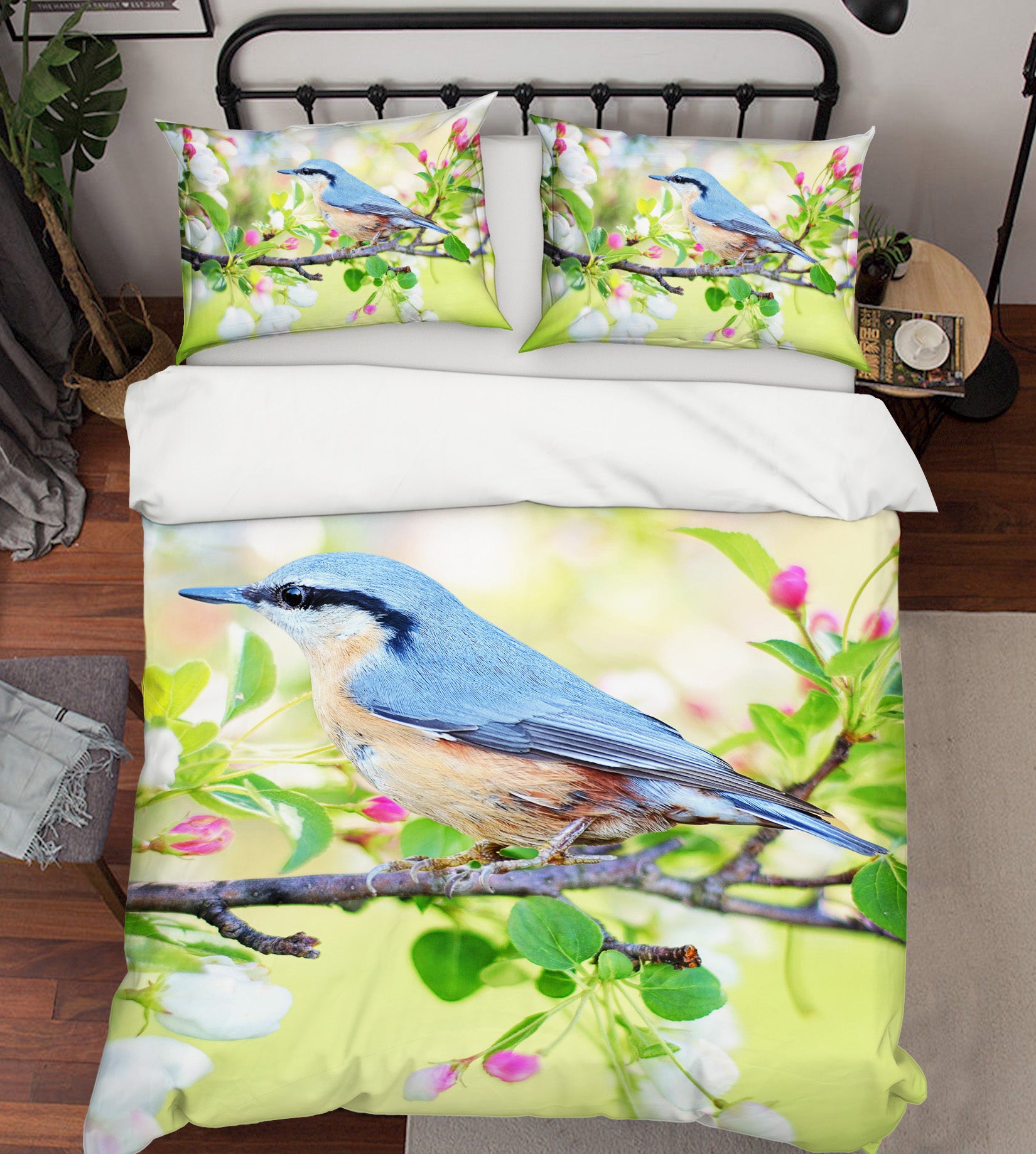 3D Blue Bird 122 Bed Pillowcases Quilt