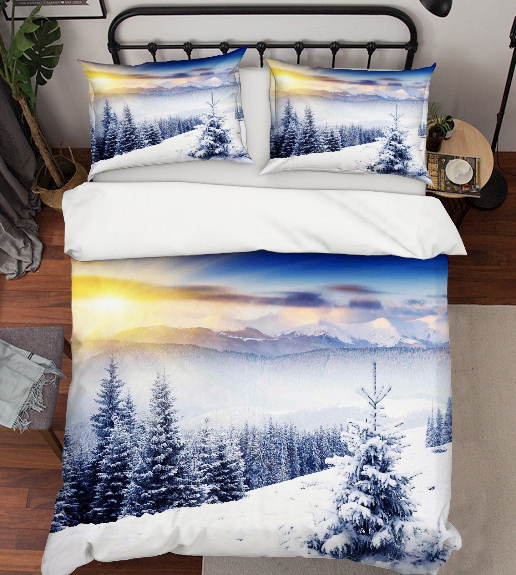 3D Sunset Snow 104 Bed Pillowcases Quilt Wallpaper AJ Wallpaper 