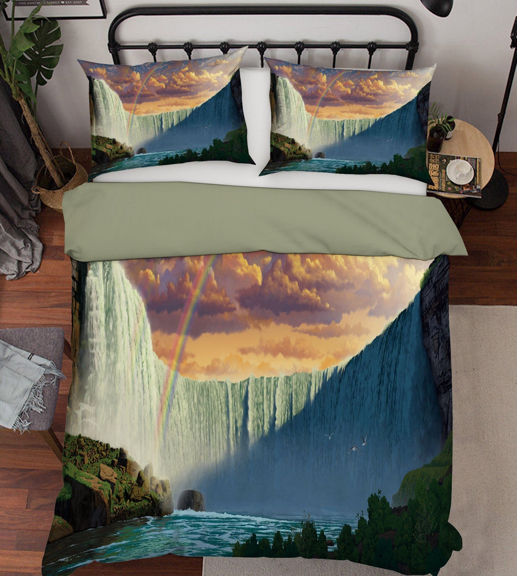 3D Niagara Falls 063 Bed Pillowcases Quilt Exclusive Designer Vincent Quiet Covers AJ Creativity Home 