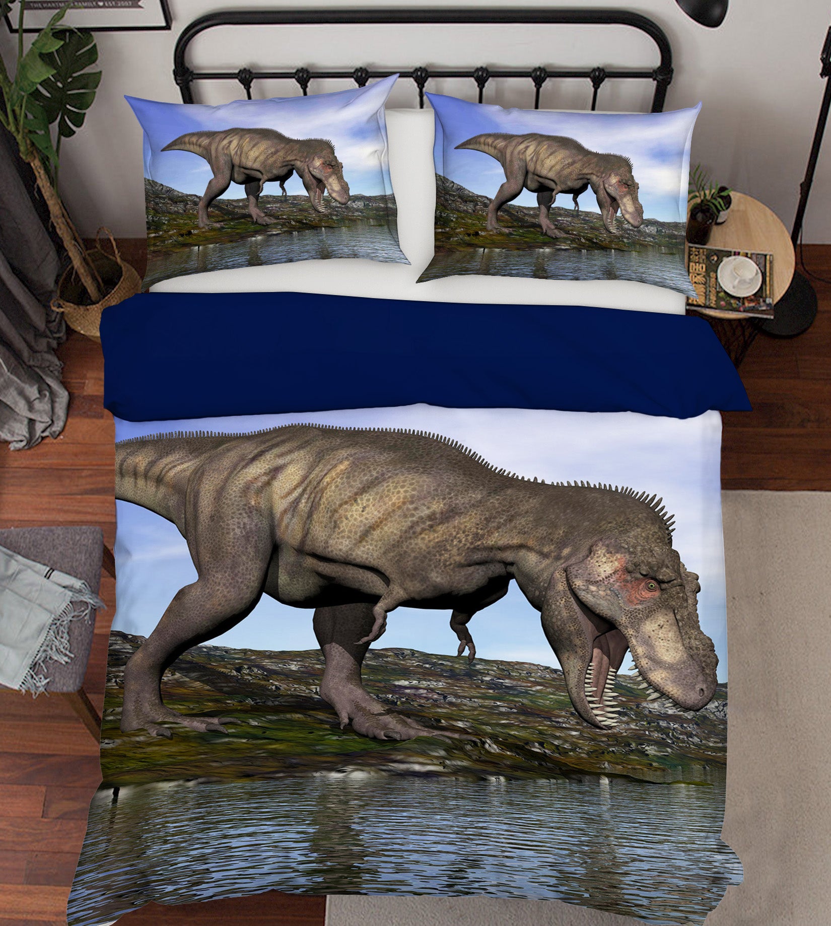 3D Dinosaur River 024 Bed Pillowcases Quilt