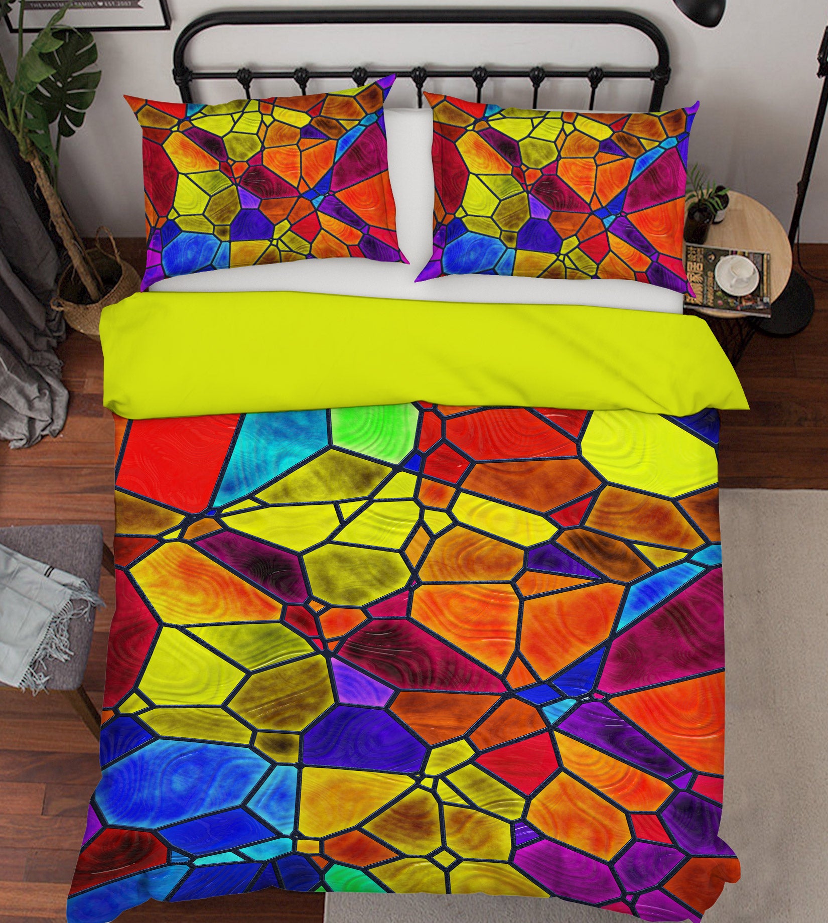 3D Color Block 13196 Bed Pillowcases Quilt